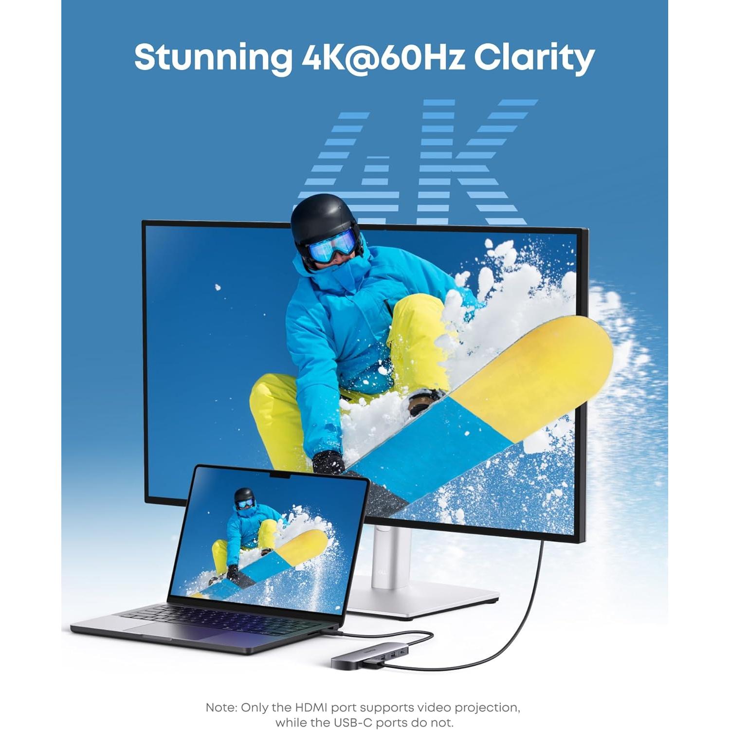 Hub USB-C Anker 7-en-1 con HDMI 4K, 85W Carga Rápida