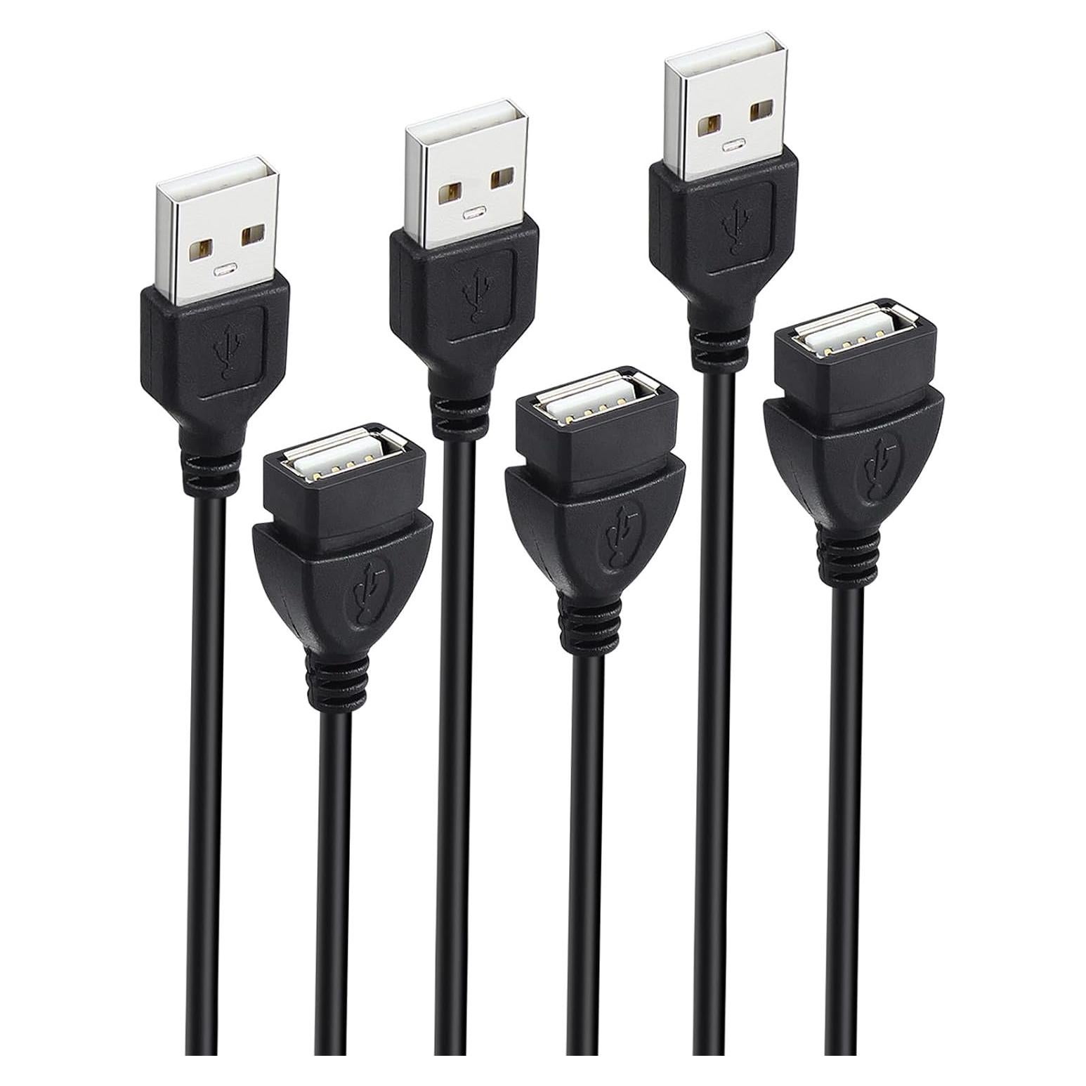 Cable Extensión USB A 2.0 3m - Paquete de 3 Unidades SMAYS