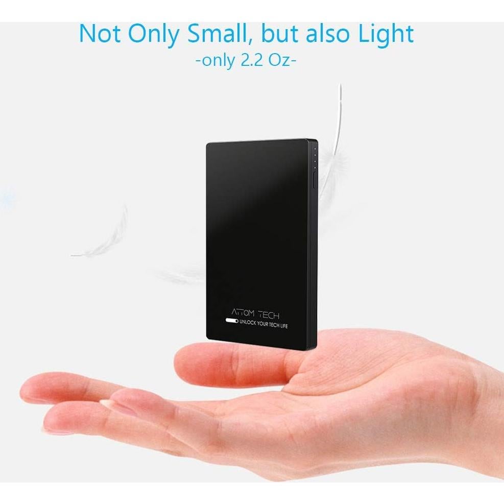 Banco de Poder Attom Tech 3000mAh Doble Salida USB Negro