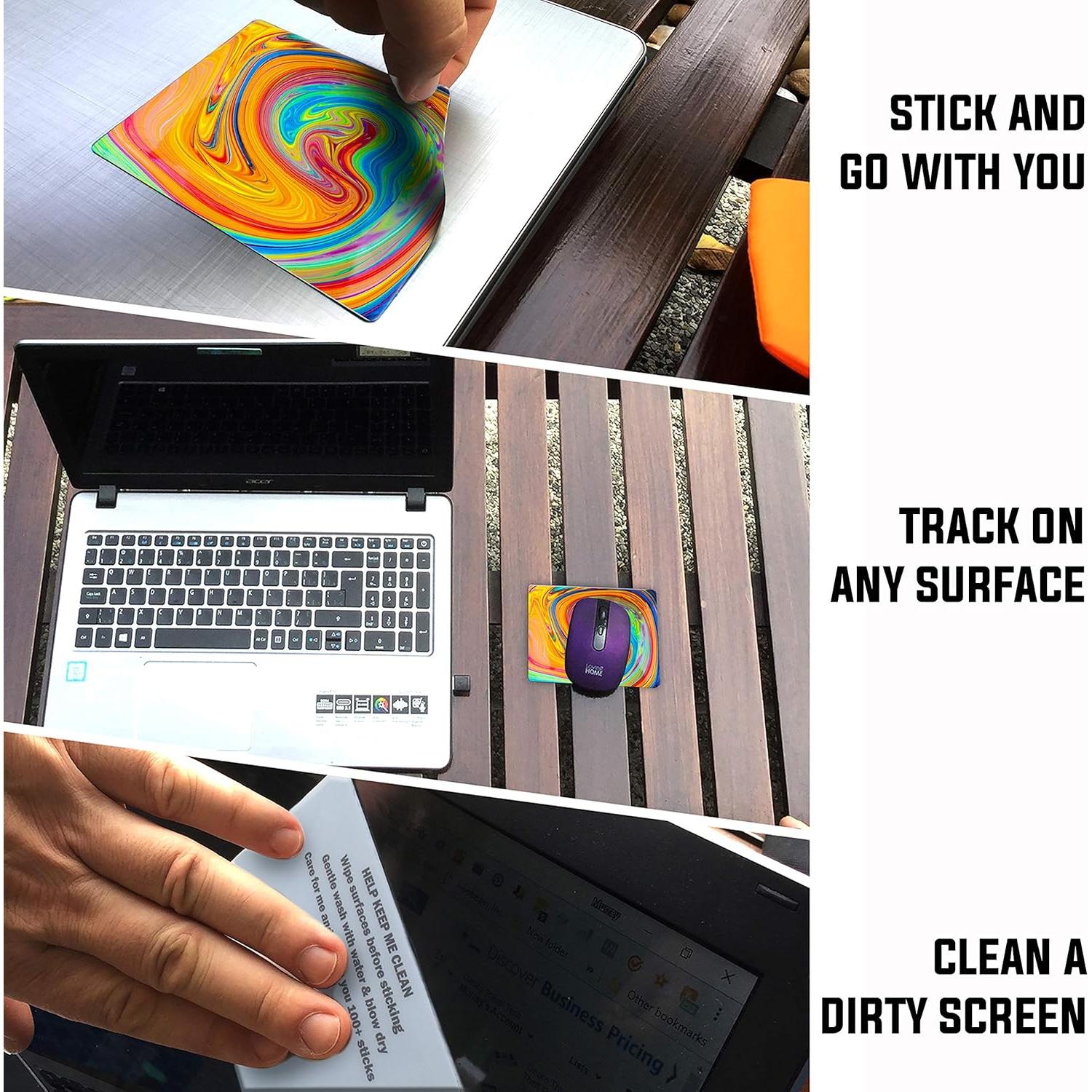 Alfombrilla de Ratón Adhesiva Gecko - 9x13.5cm - Remolino de Color