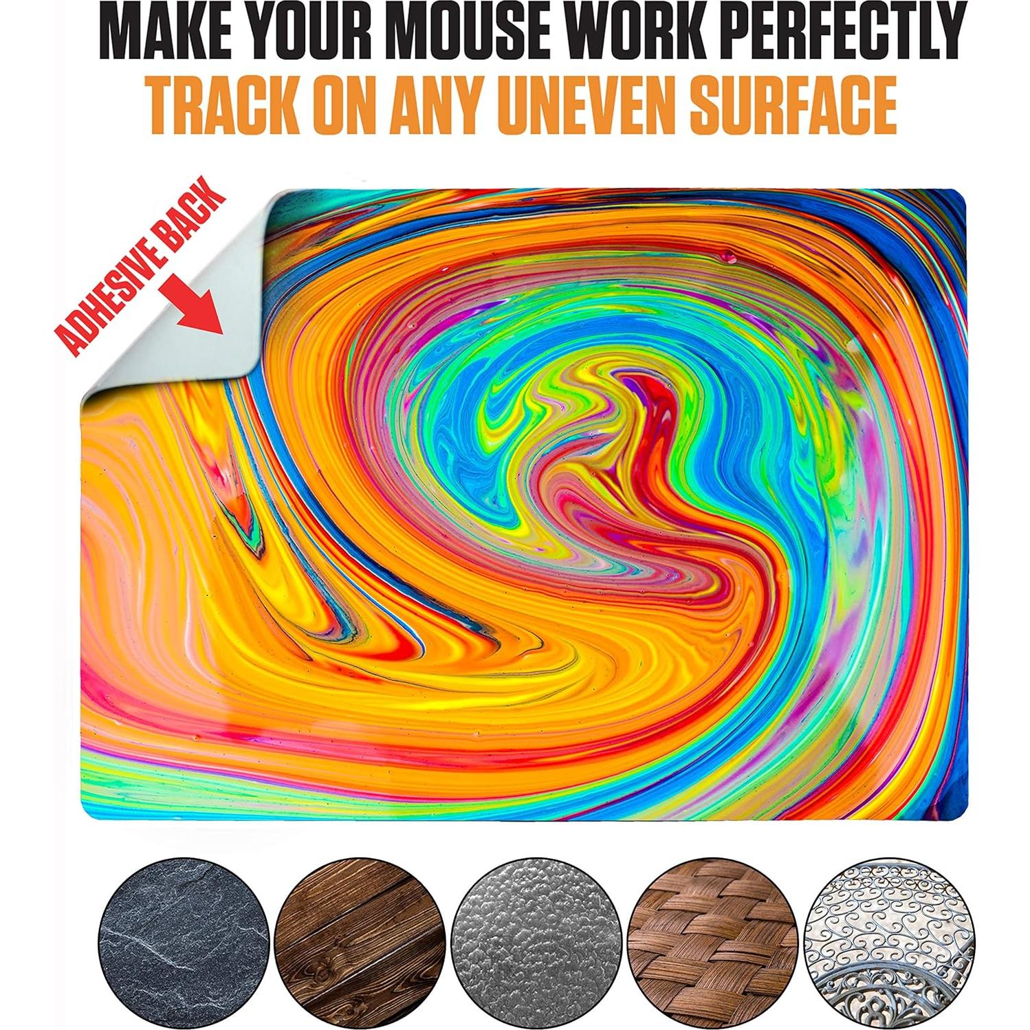 Alfombrilla de Ratón Adhesiva Gecko - 9x13.5cm - Remolino de Color