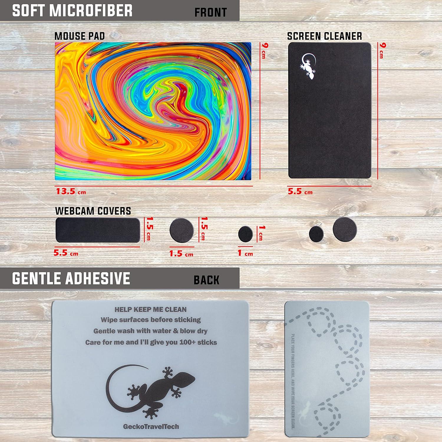 Alfombrilla de Ratón Adhesiva Gecko - 9x13.5cm - Remolino de Color