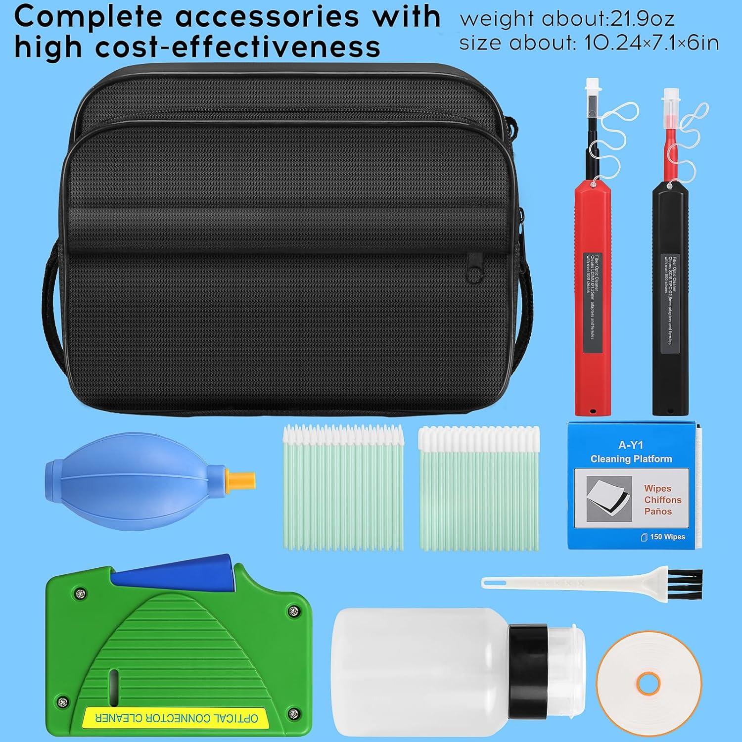 Kit de limpieza de fibra óptica 11 en 1 BAOSHLA con caja y herramientas