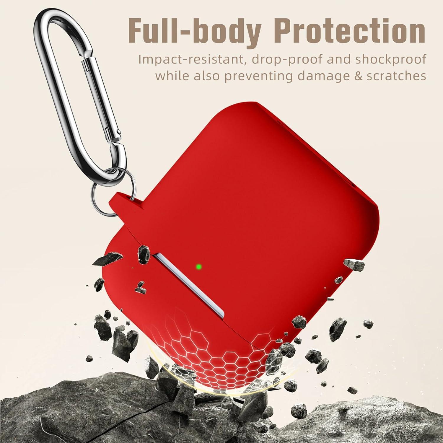 Funda Protectora de Silicona Hamile para AirPods Rojo