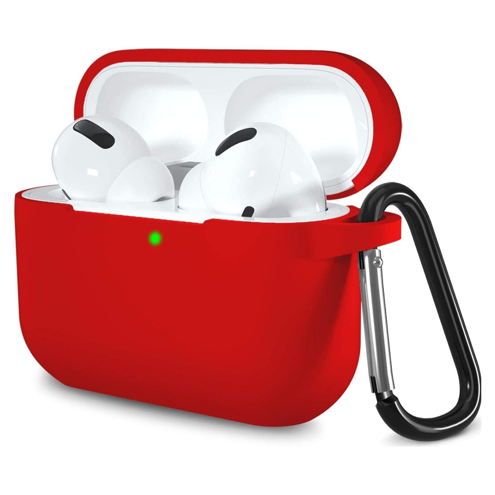 Funda de Silicona Lerobo para AirPods Pro - Rojo, Protección Completa
