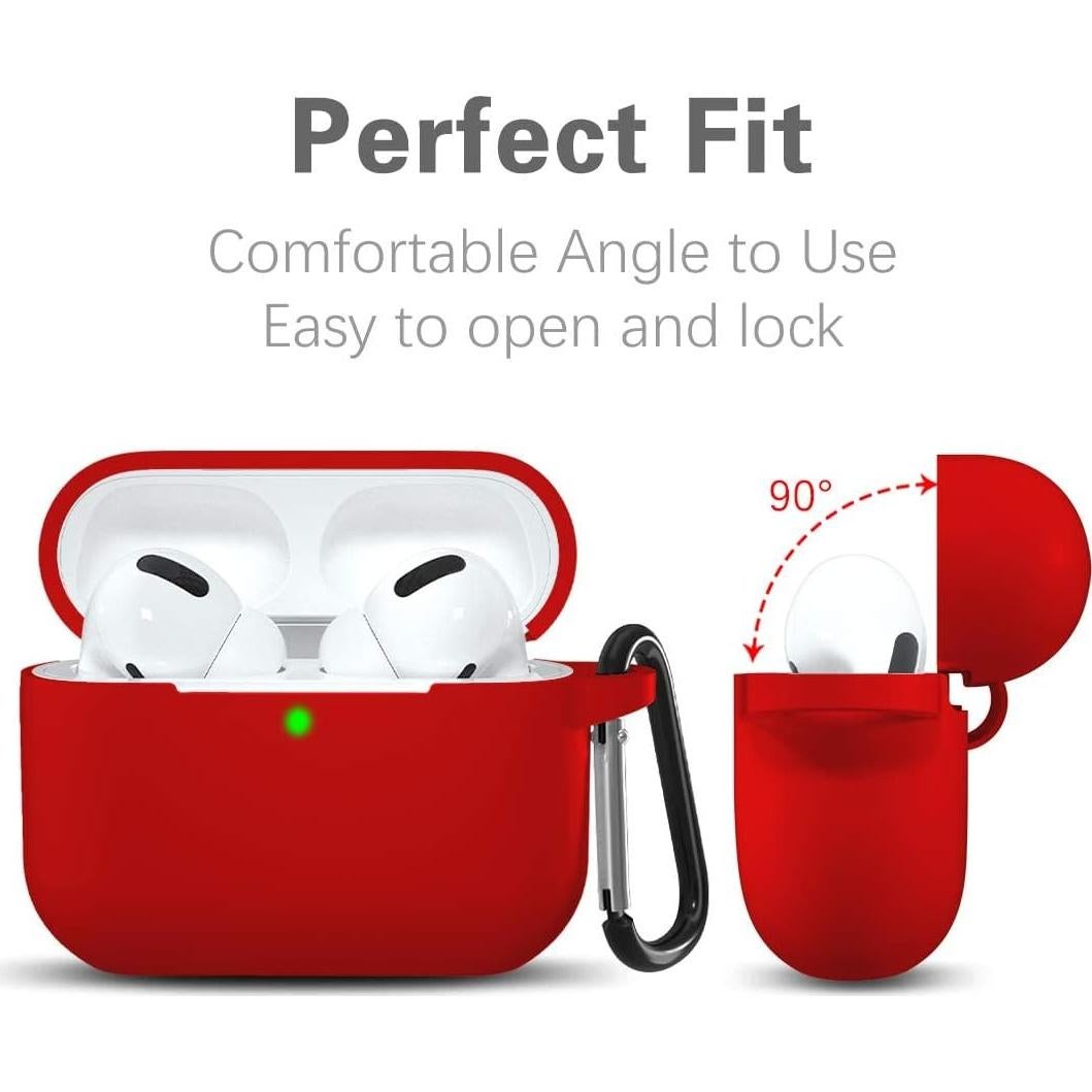 Funda de Silicona Lerobo para AirPods Pro - Rojo, Protección Completa