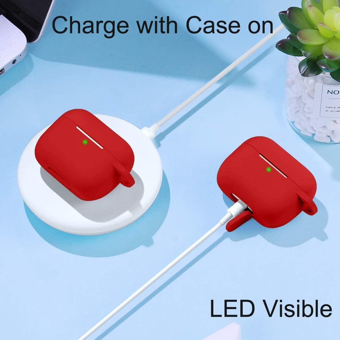 Funda de Silicona Lerobo para AirPods Pro - Rojo, Protección Completa