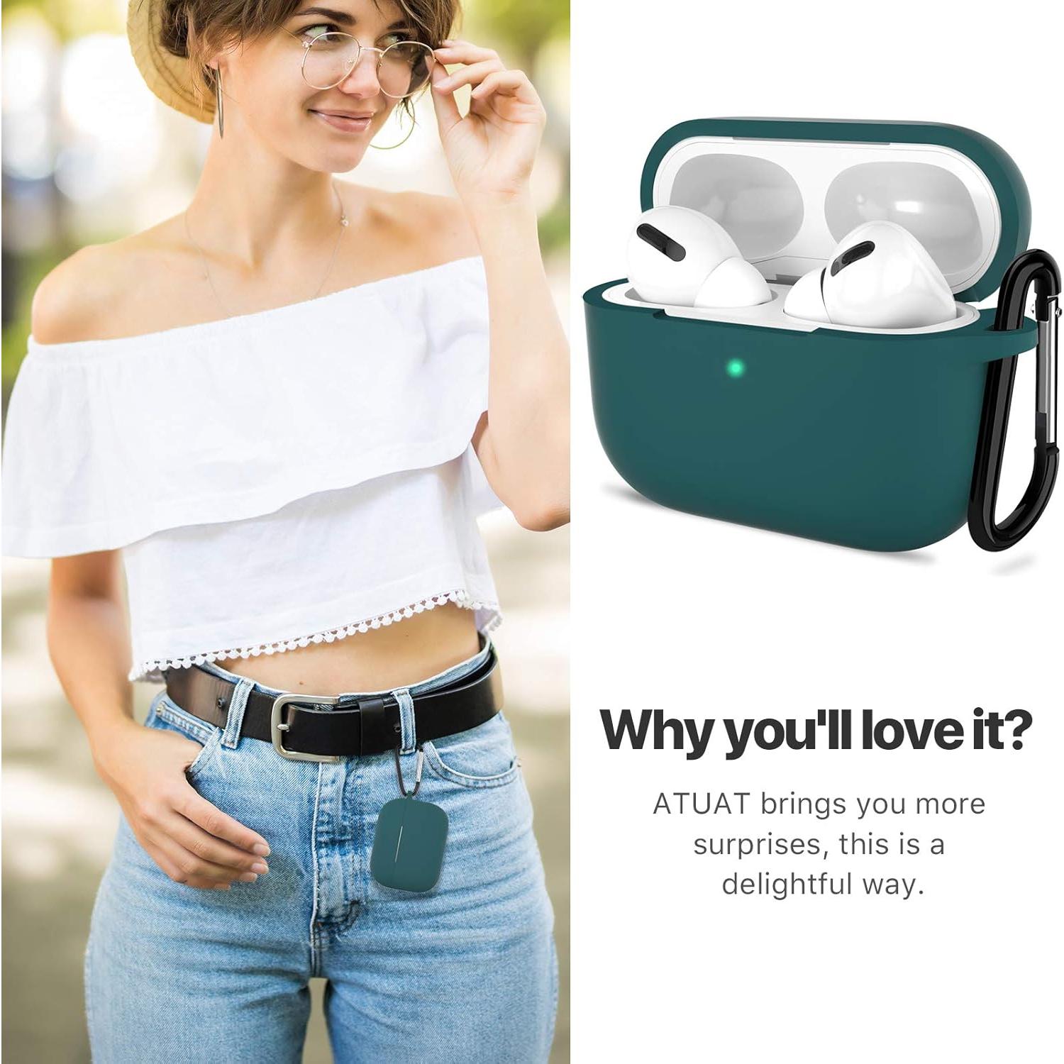 Funda de Silicona ATUAT para AirPods Pro 1ª/2ª Gen Verde