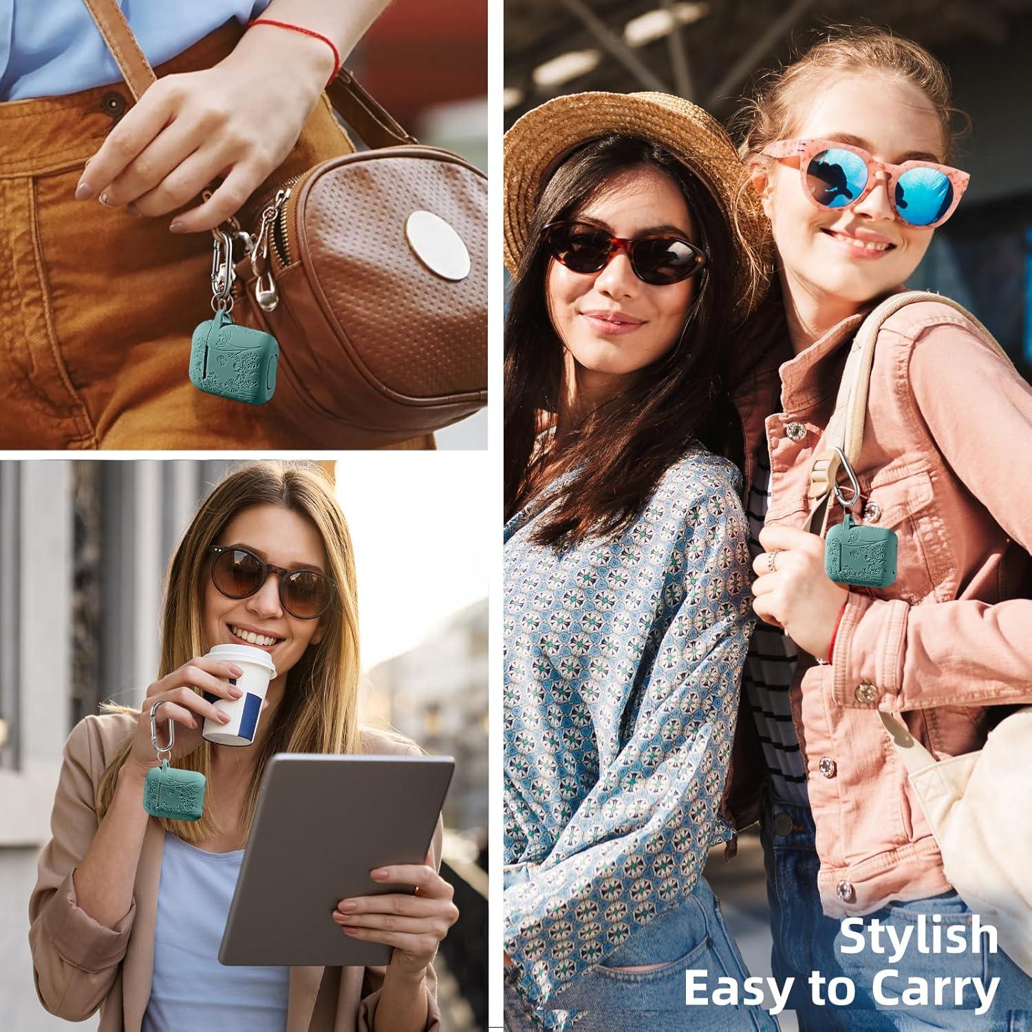 Funda de Silicona Grabada Lerobo para AirPods 1ª/2ª Gen Verde Pino