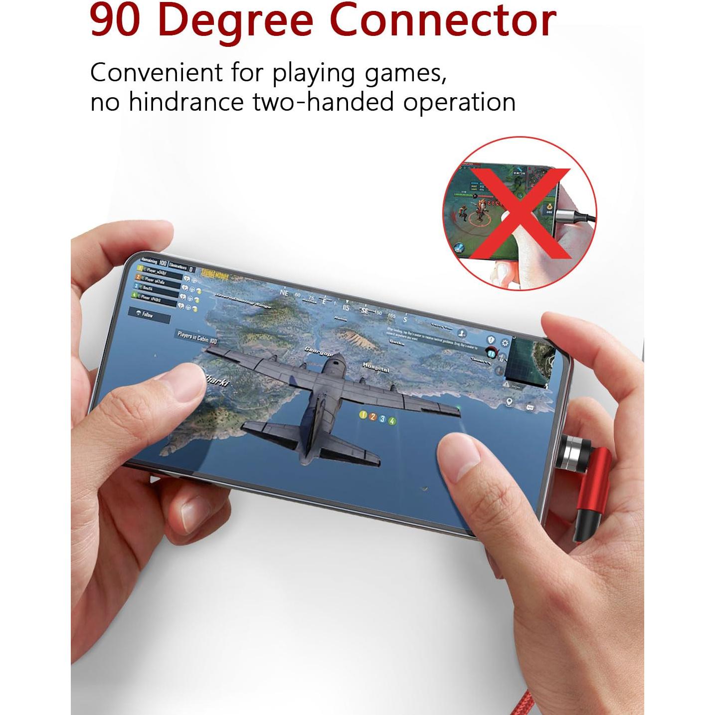 Cable de Carga Magnético SUNTAIHO 3 en 1 Rojo 0.49m a 3.0m