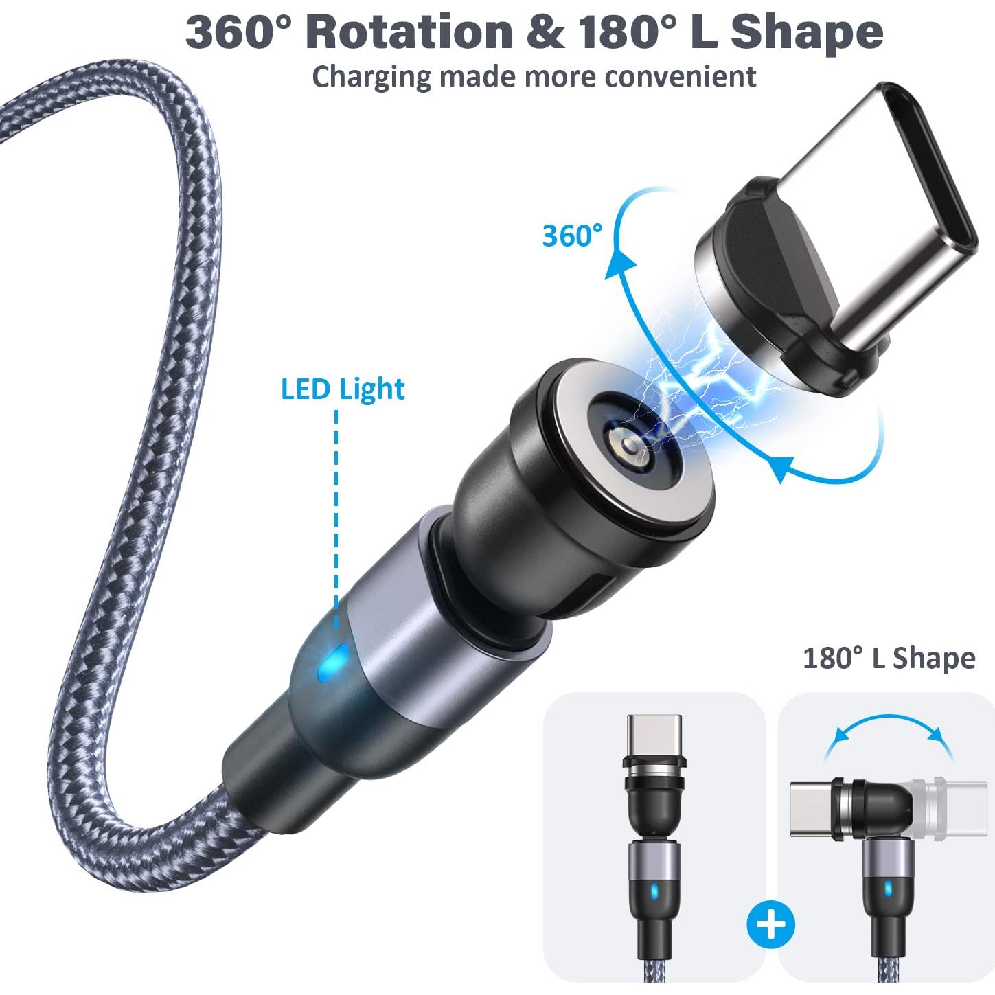 Cable de Carga Magnético 4 Pack Aripps 1-3m Nylon Trenzado