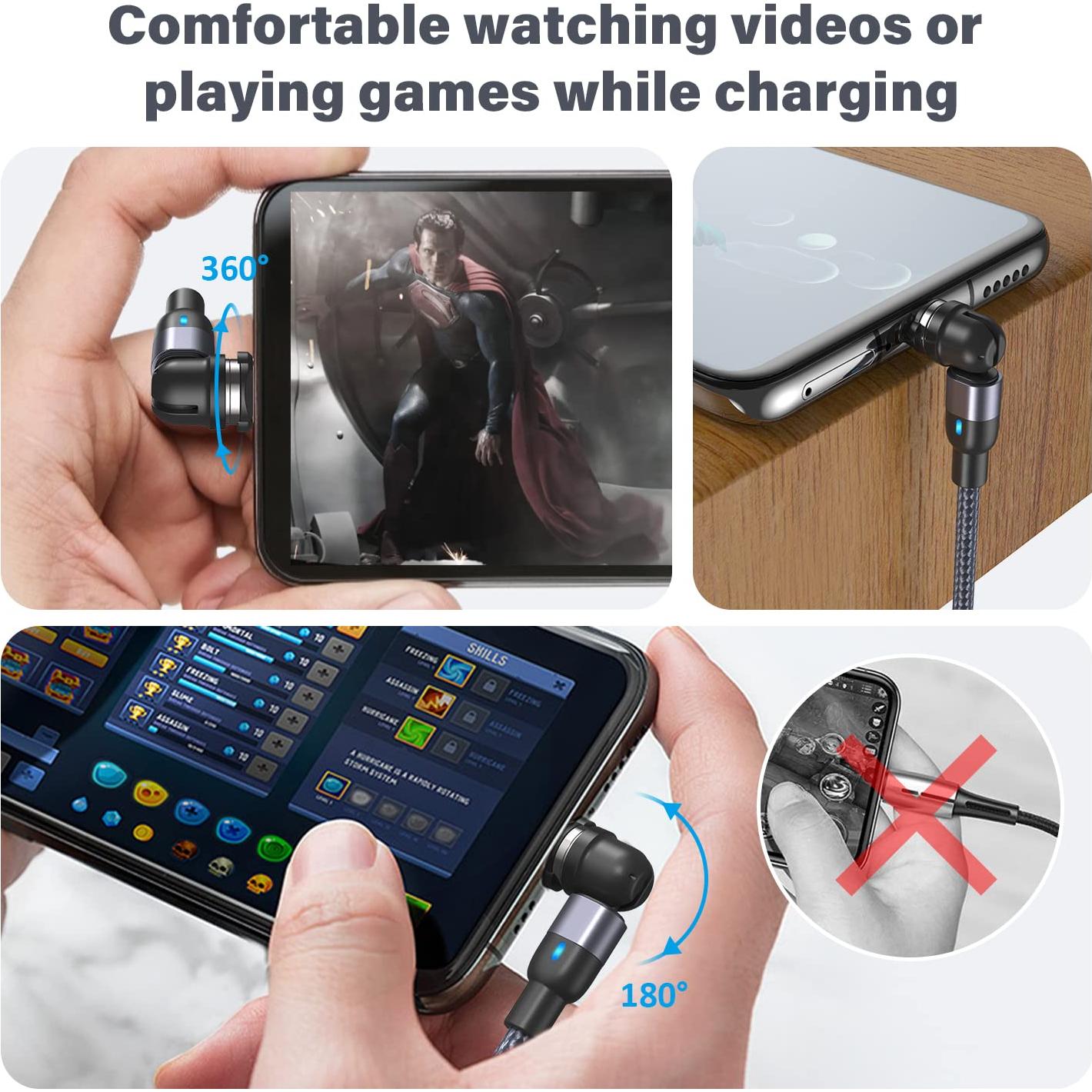 Cable de Carga Magnético 4 Pack Aripps 1-3m Nylon Trenzado