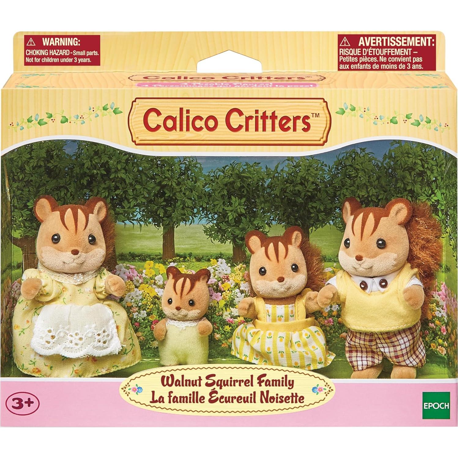 Familia de Ardillas Avellana Calico Critters - Set de 4 Figuras
