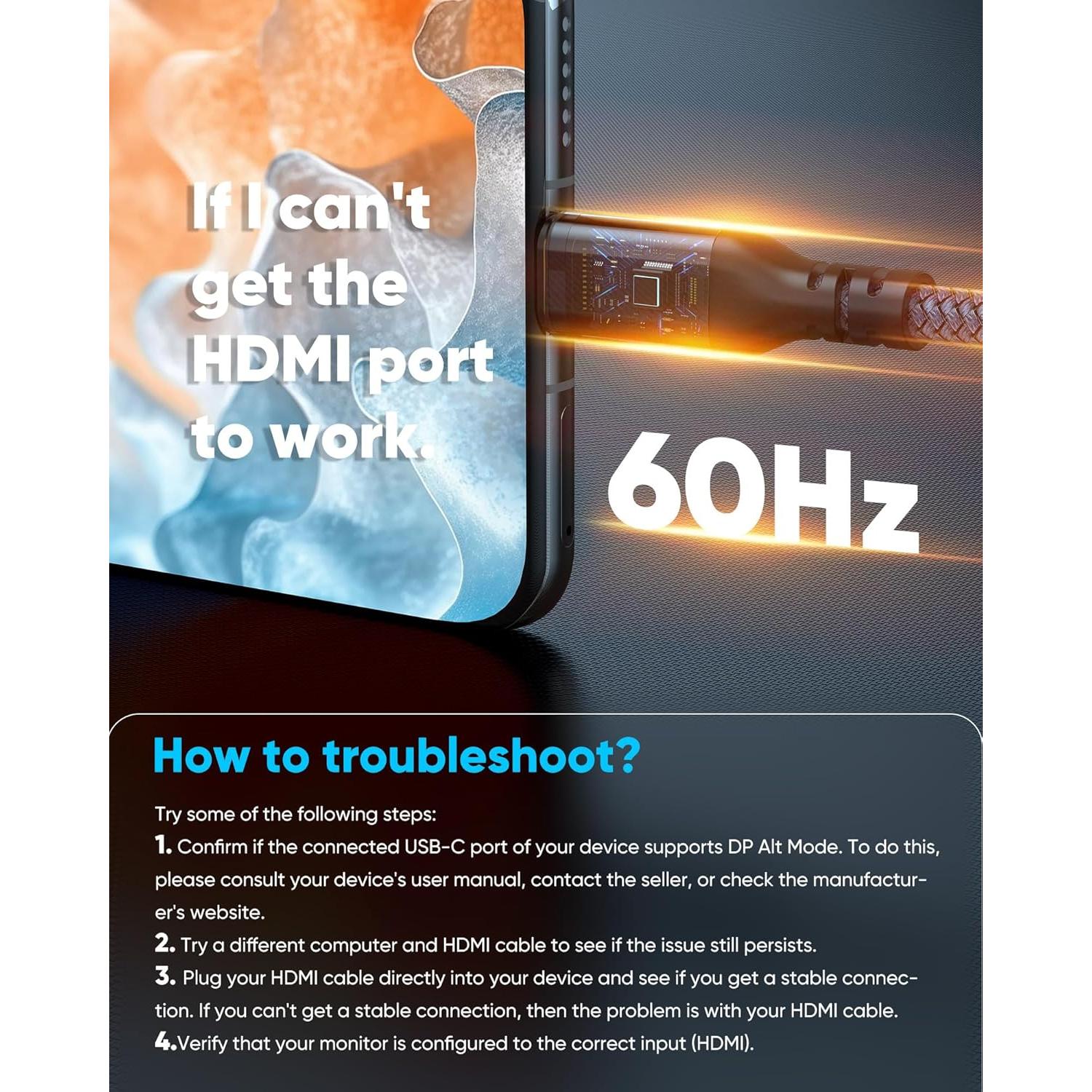 Adaptador USB C a HDMI Highwings 4K 60Hz Compatible iPhone MacBook