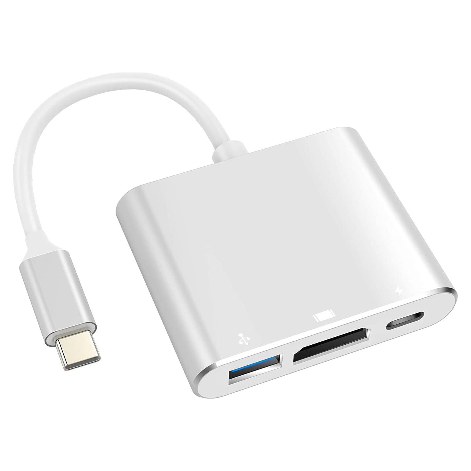 Adaptador USB C a HDMI Battony 4K 3 en 1 Plata