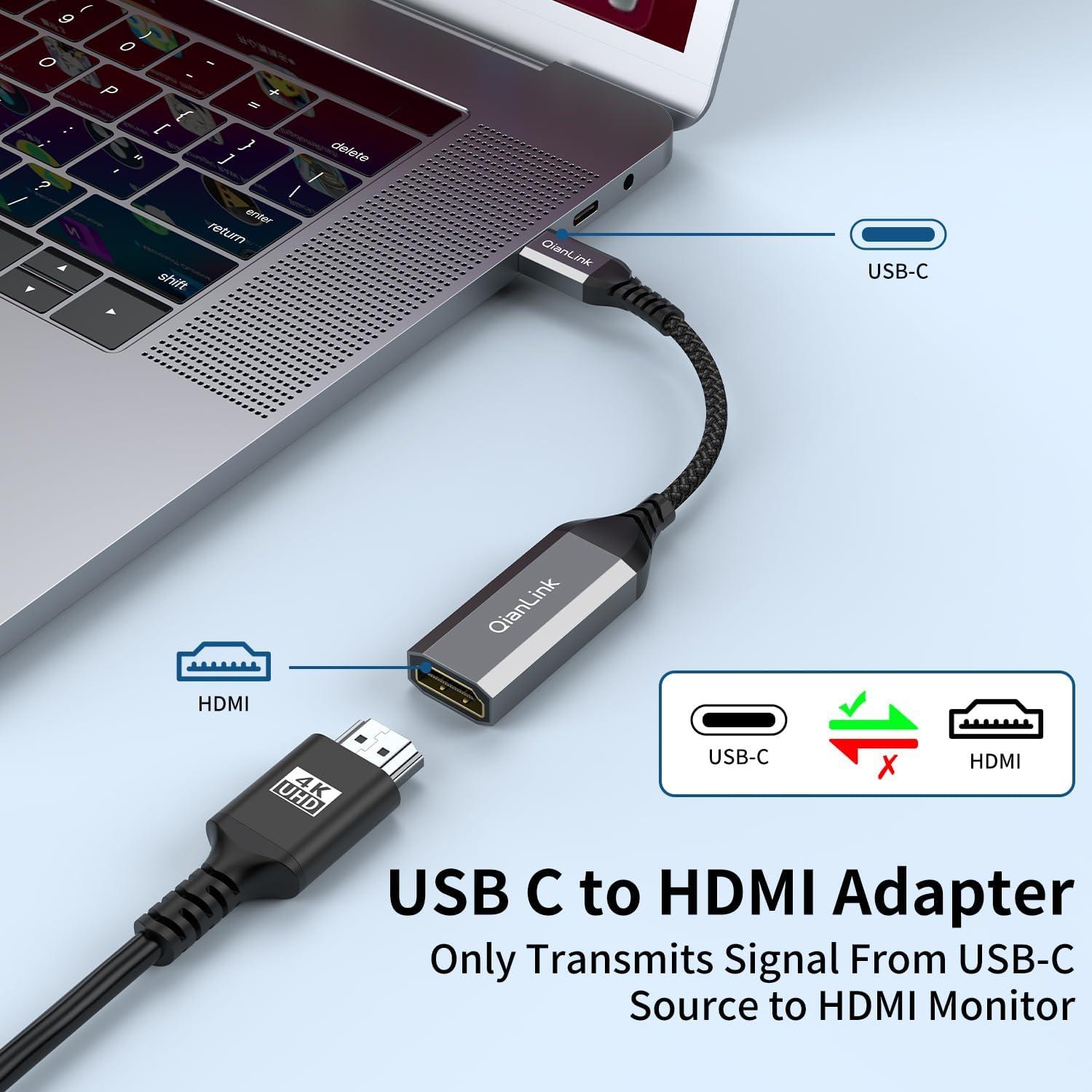 Adaptador USB-C a HDMI 4K QianLink para MacBook y iPhone