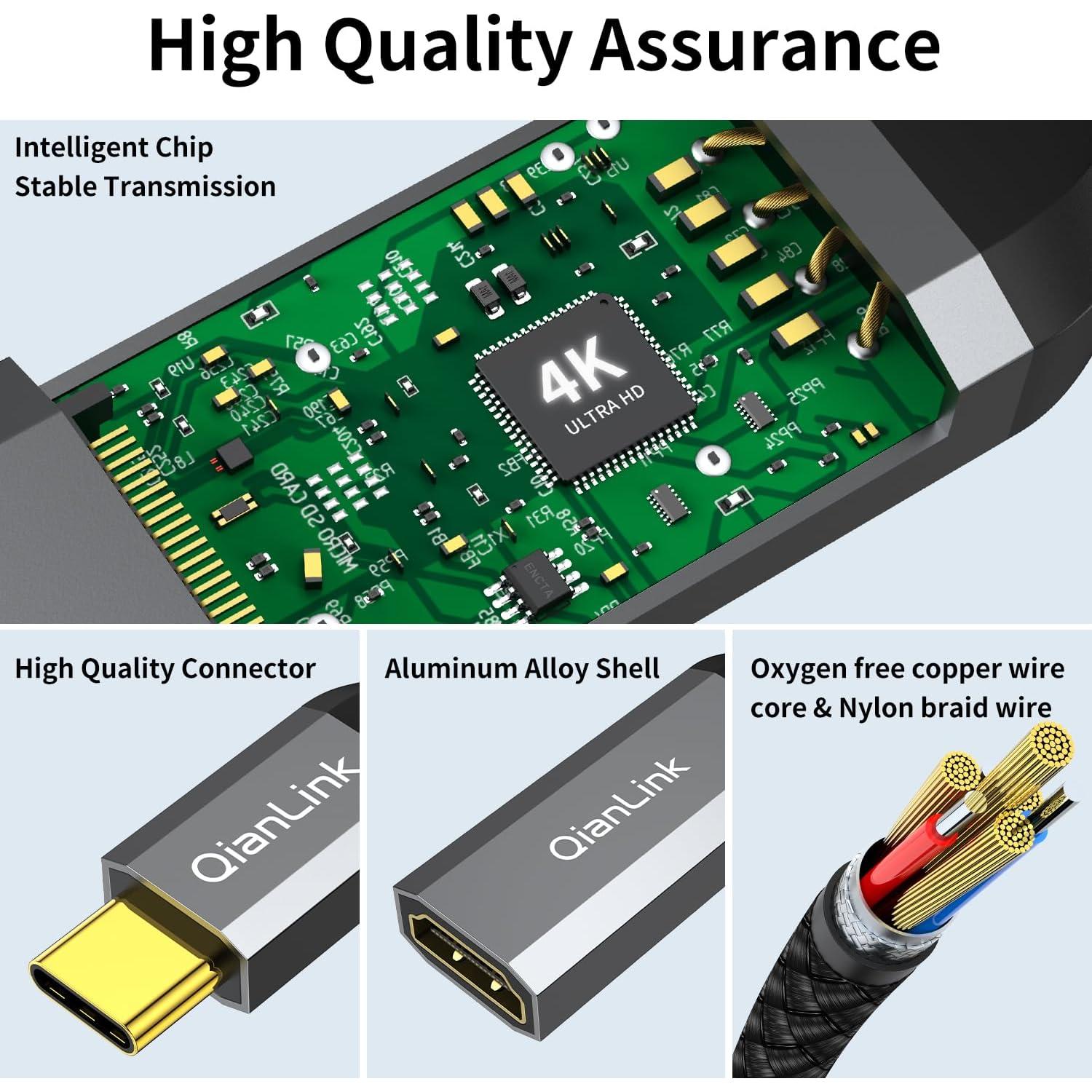 Adaptador USB-C a HDMI 4K QianLink para MacBook y iPhone
