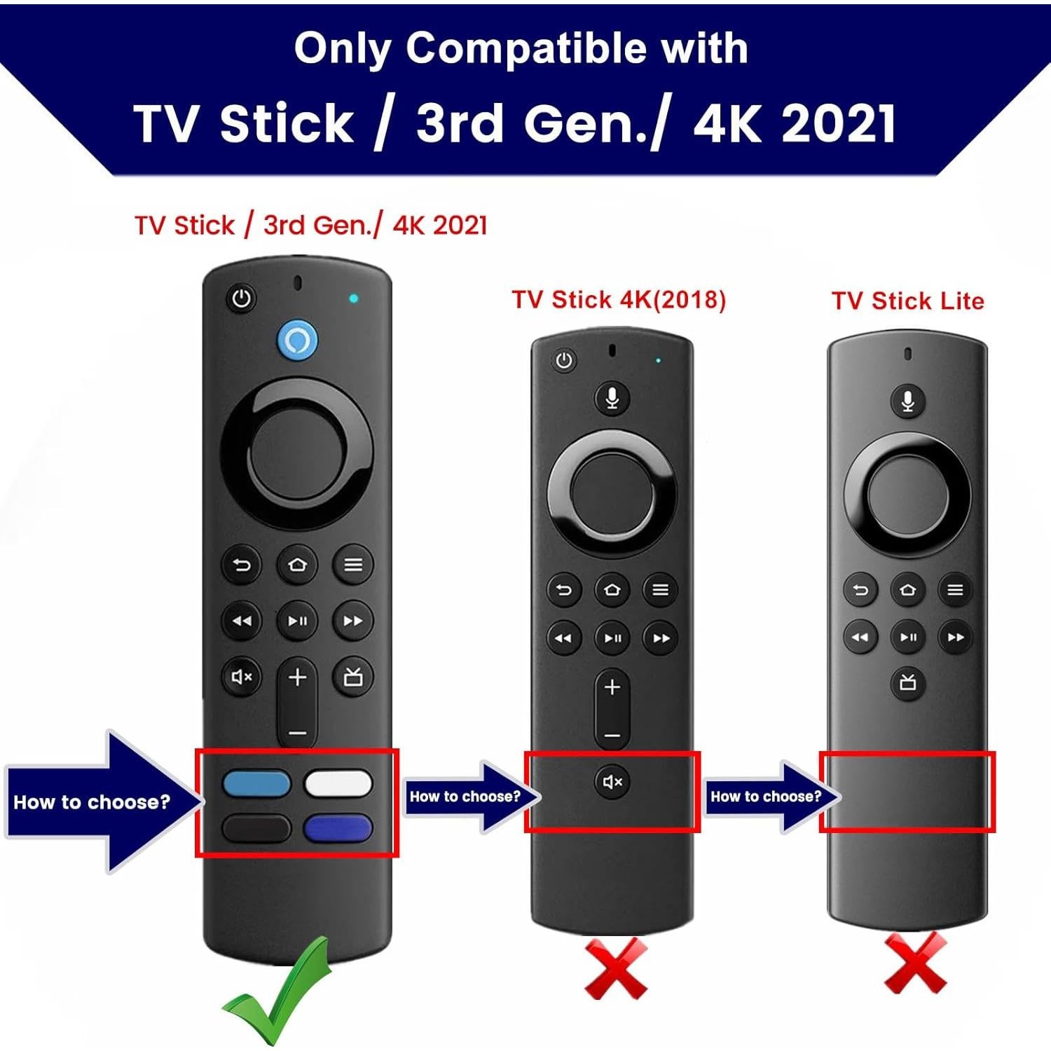 Paquete de 2 fundas brillantes de silicona para control remoto Lenovo FireTV Stick