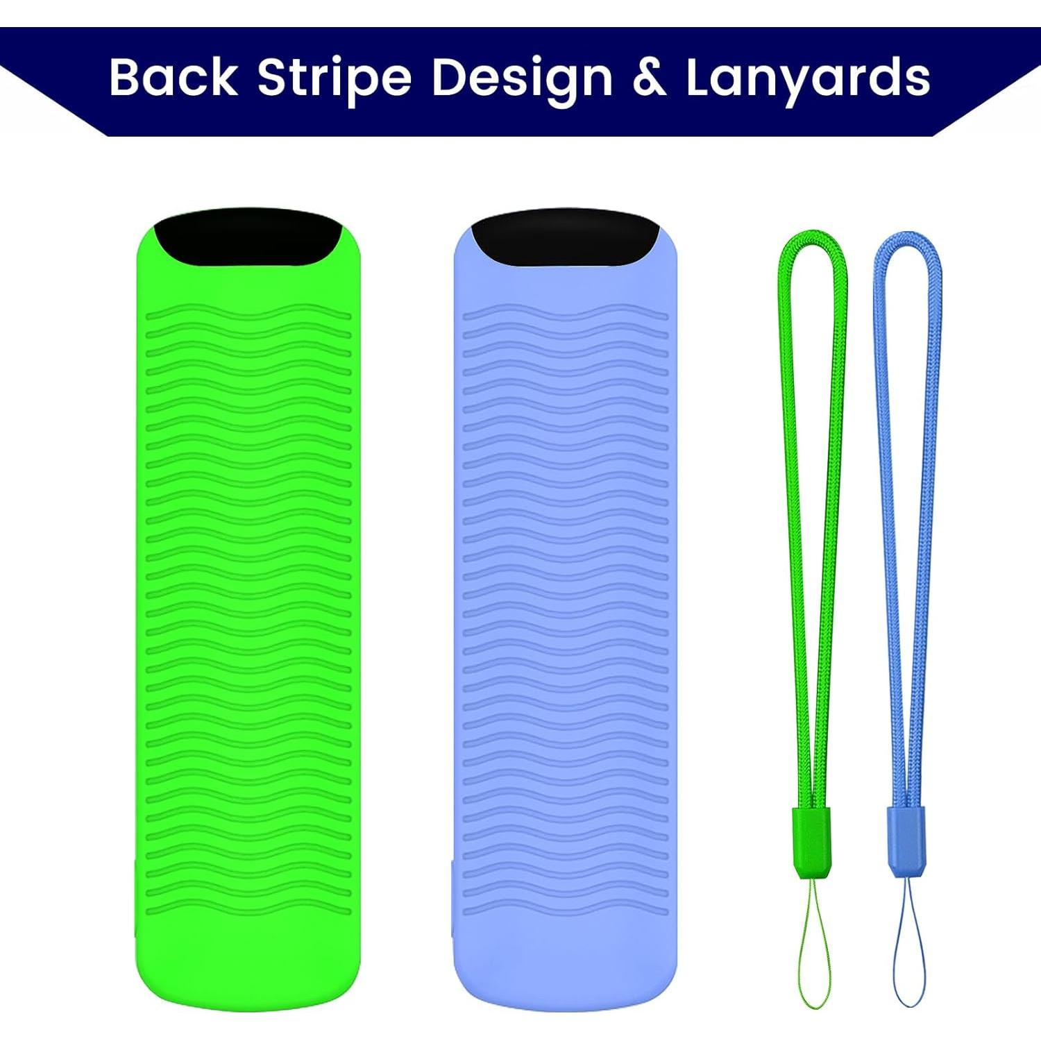 Paquete de 2 fundas brillantes de silicona para control remoto Lenovo FireTV Stick