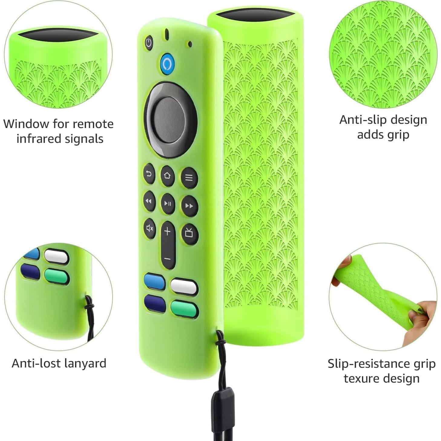 Paquete de 3 fundas de silicona para control remoto Fire Stick