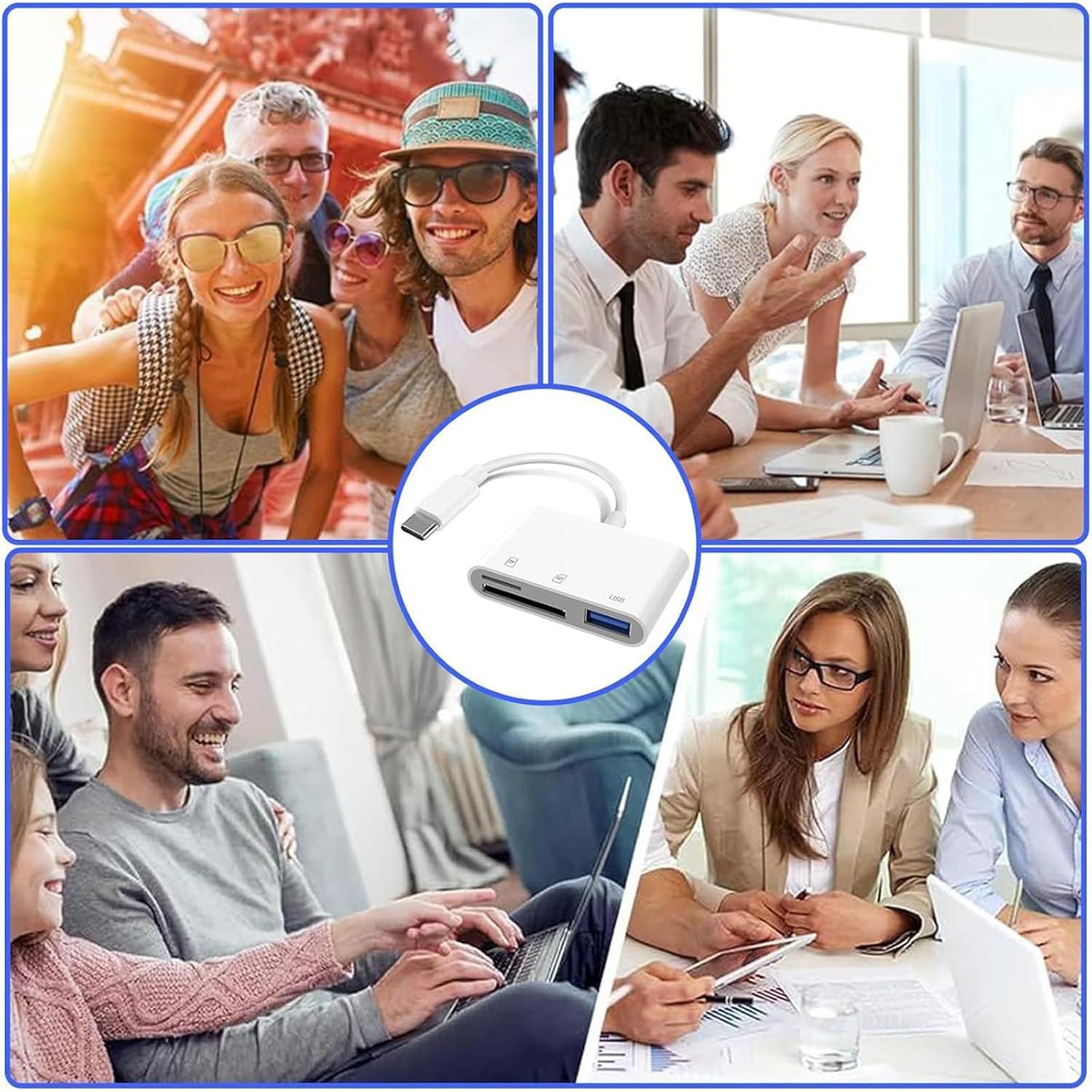 Lector de Tarjetas SD USB-C MBODMI 3 en 1 para iPhone/iPad