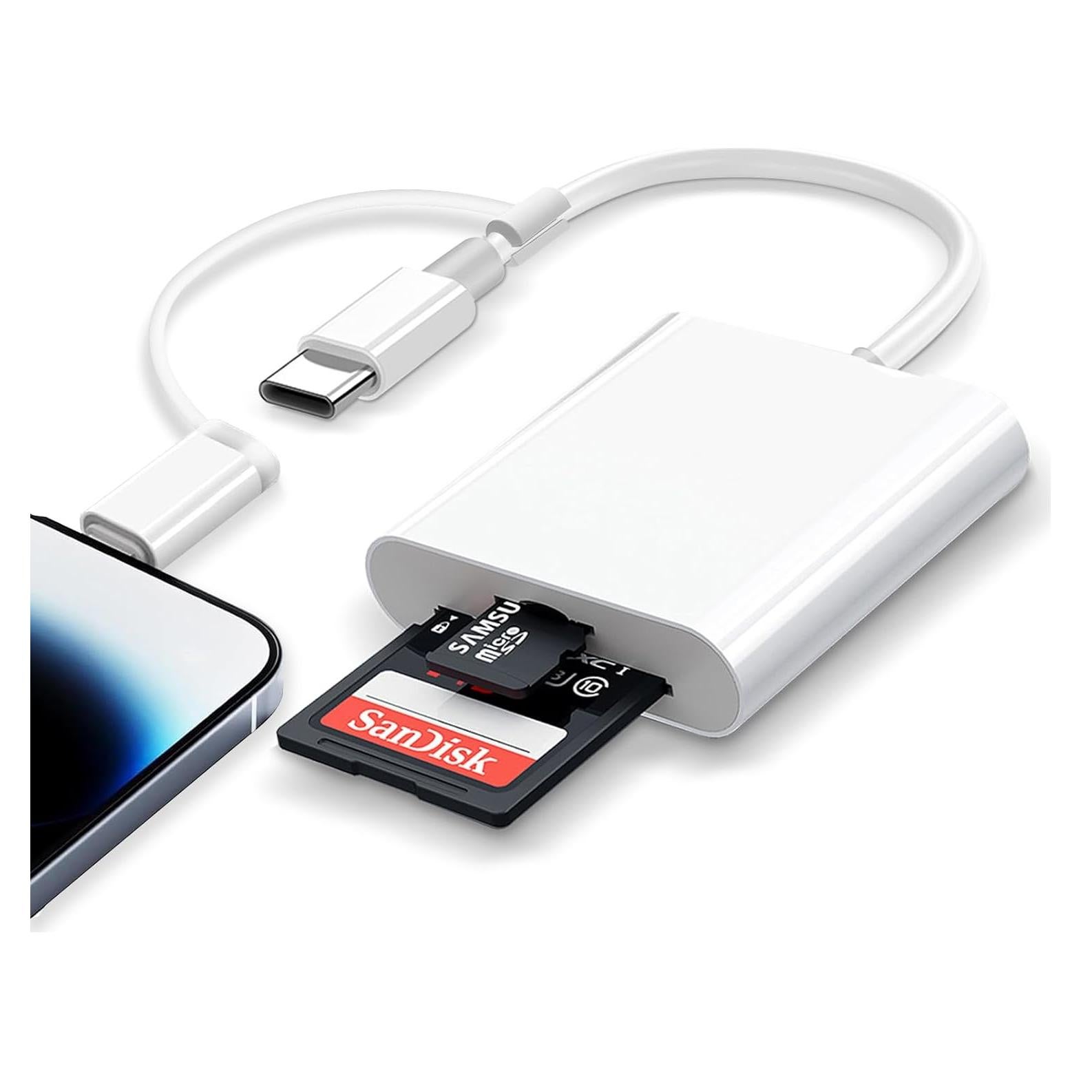 Lector de Tarjeta SD 2 en 1 WTYIXS USB-C y Lightning