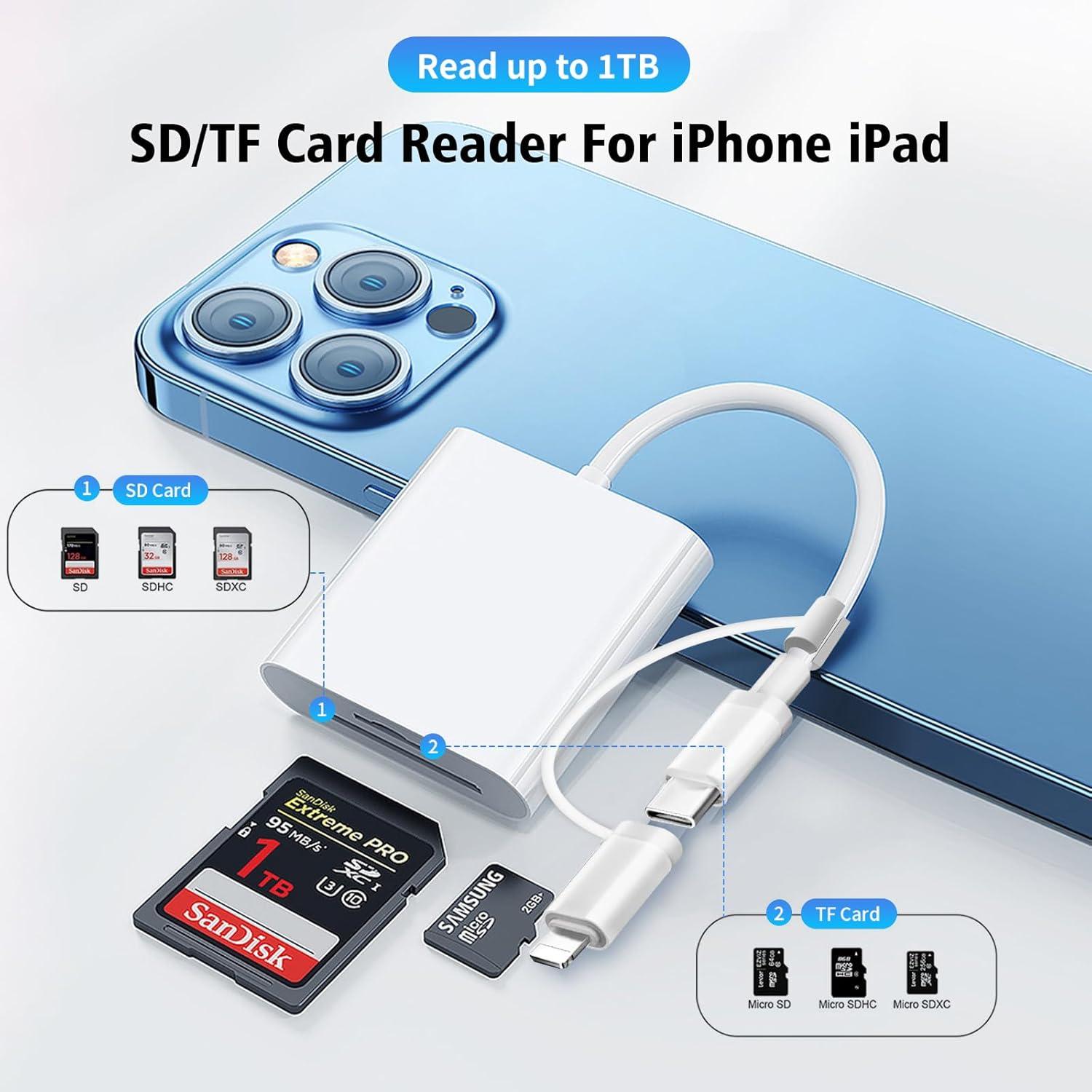 Lector de Tarjeta SD 2 en 1 WTYIXS USB-C y Lightning