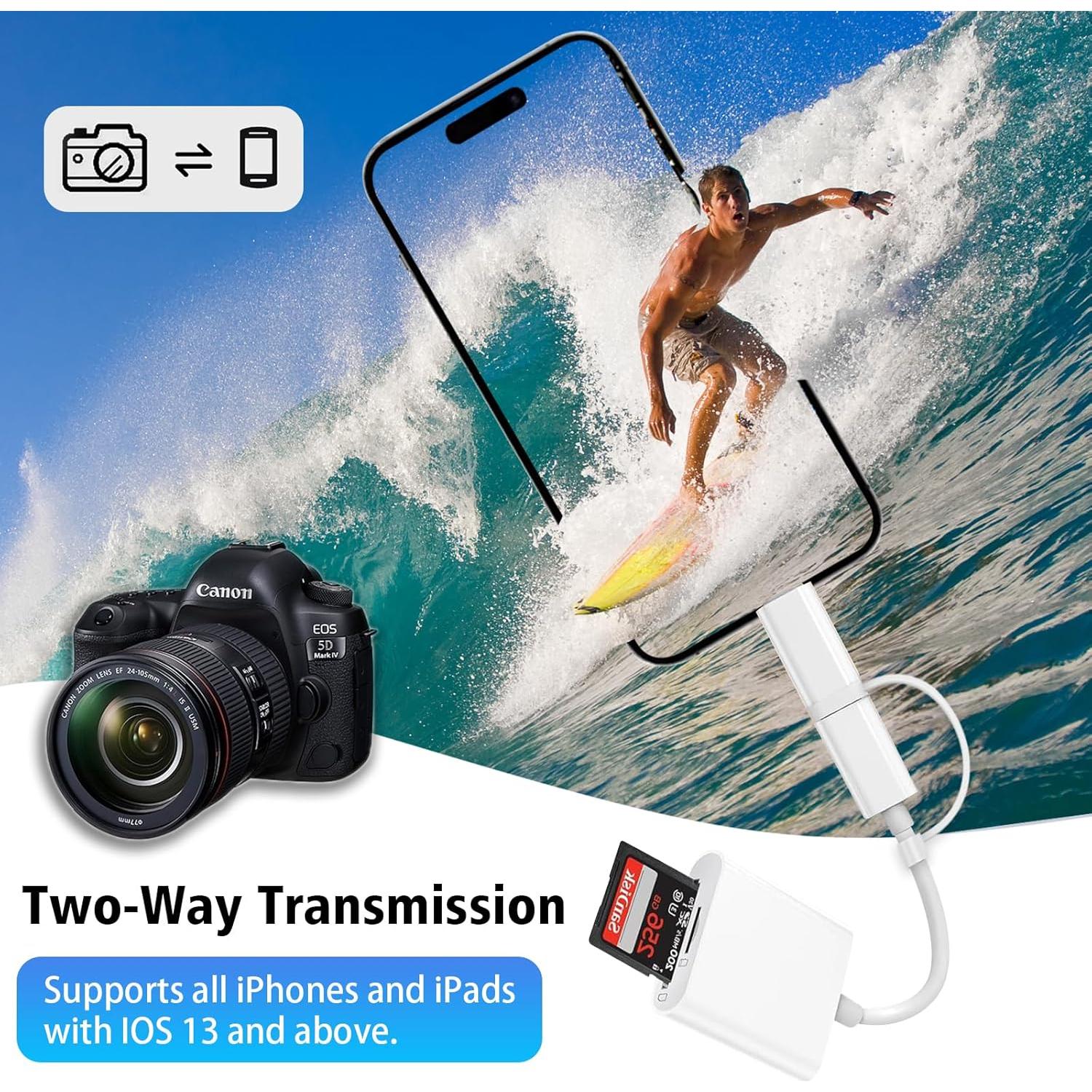 Lector de Tarjeta SD 2 en 1 WTYIXS USB-C y Lightning