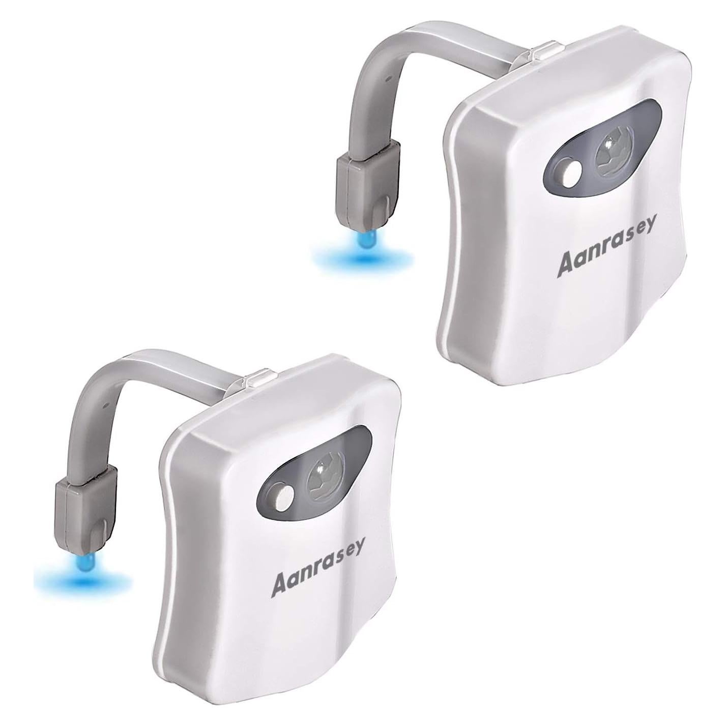 Luz Nocturna para Inodoro Aanrasey LED 8 Colores Sensor Movimiento