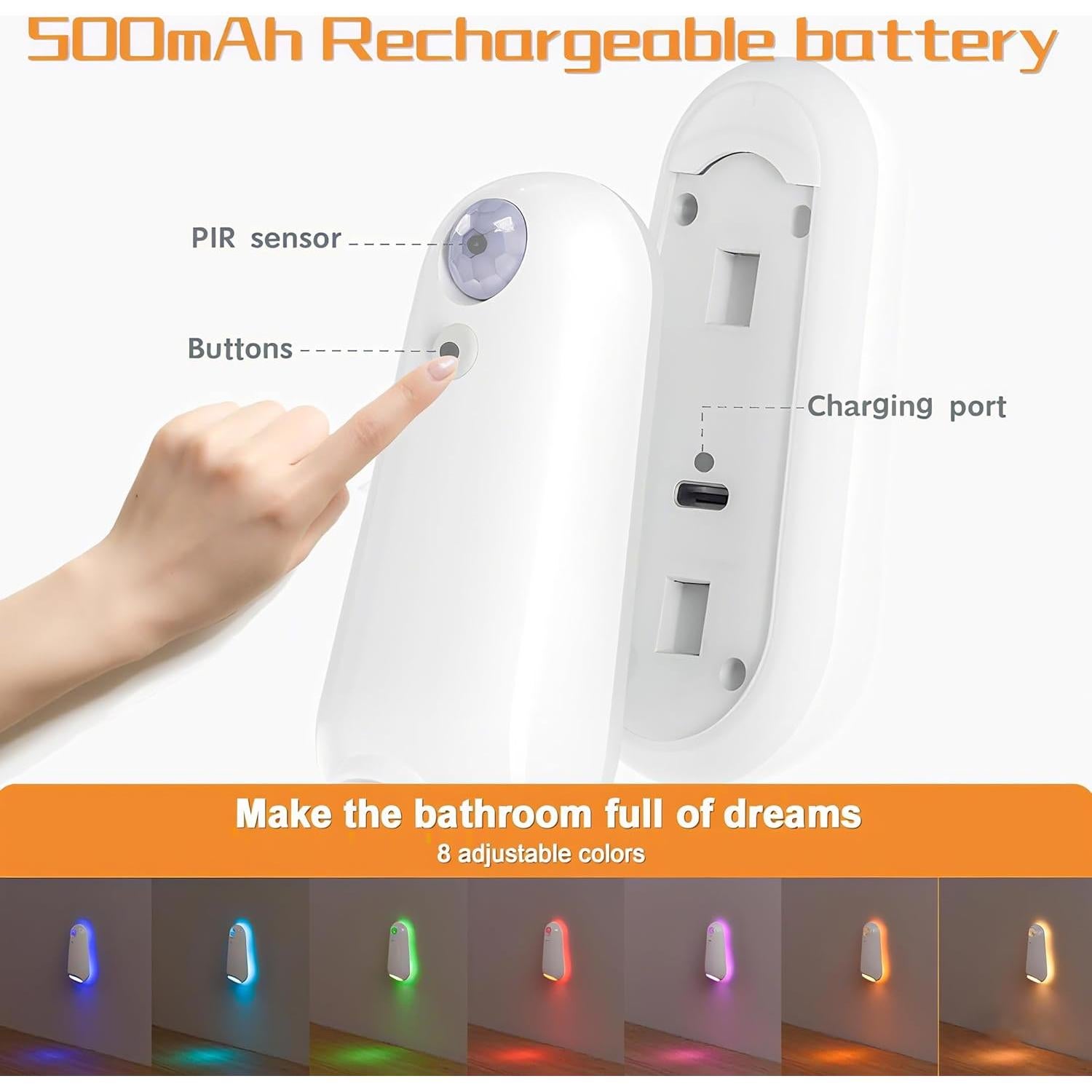 Luz Nocturna para Inodoro ONXE con Sensor de Movimiento - Paquete de 2