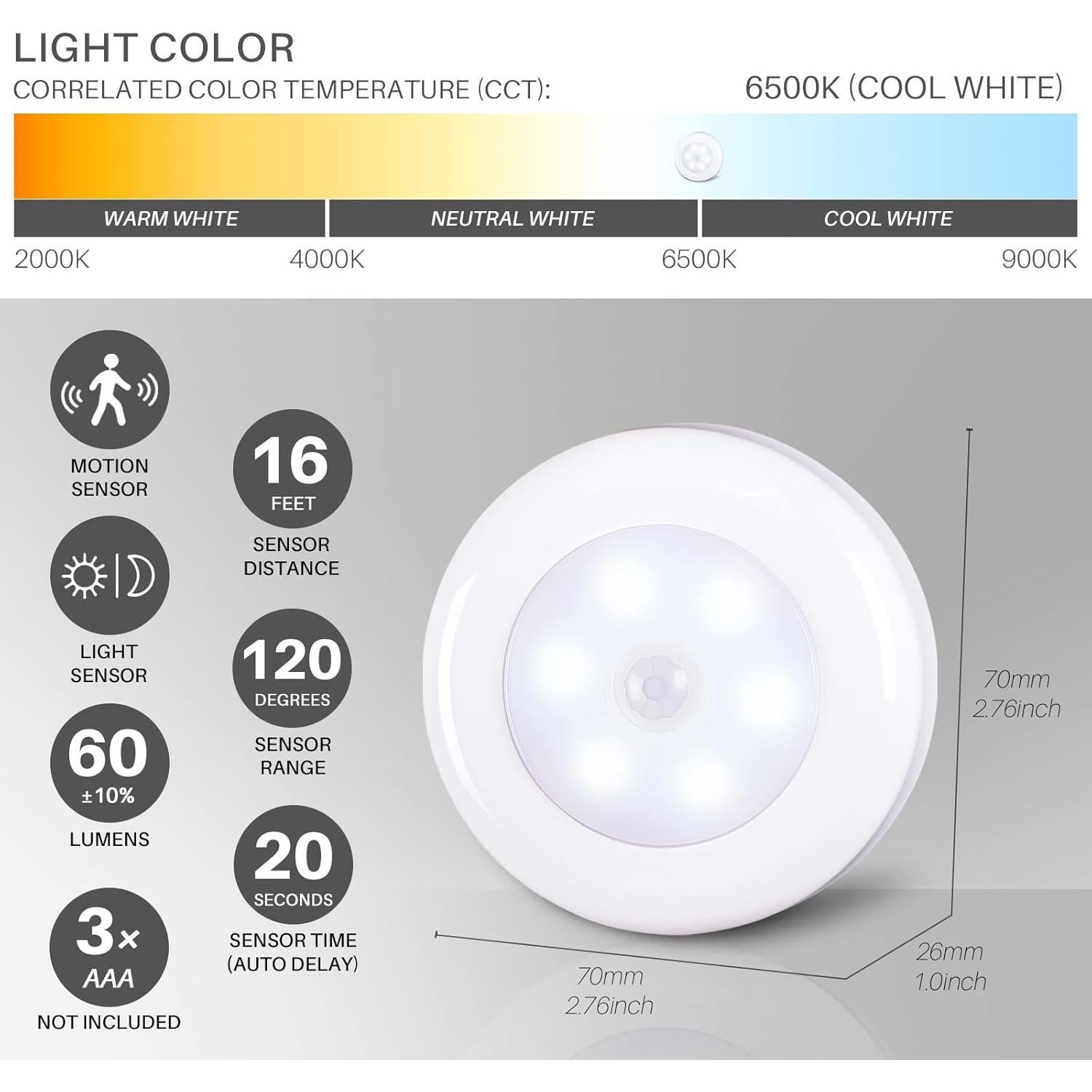 Luz LED con Sensor de Movimiento Lucha Estrellada 3 Unidades