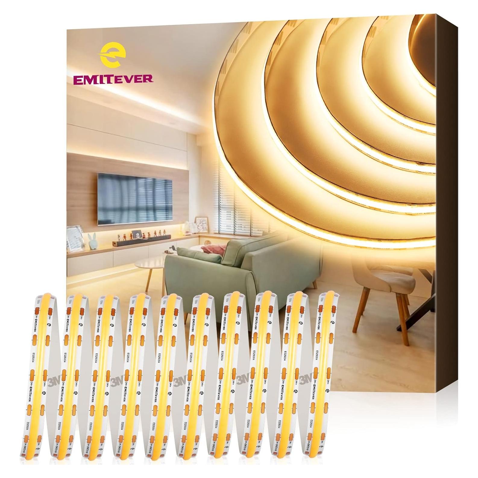 Tira de Luz LED COB Emitever 10M 3000K Regulable 24V