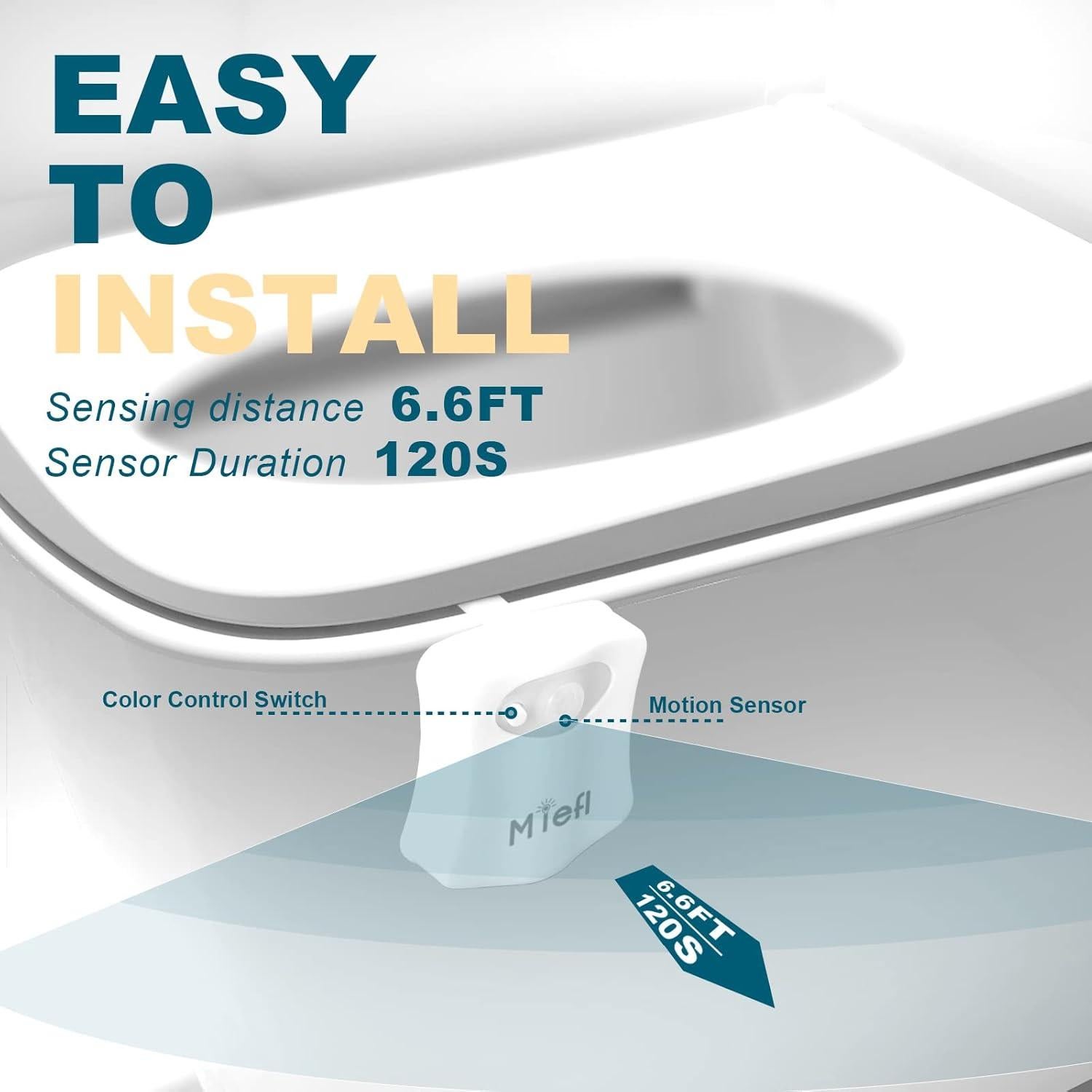 Luz de Inodoro LED MIEFL con Sensor de Movimiento 16 Colores