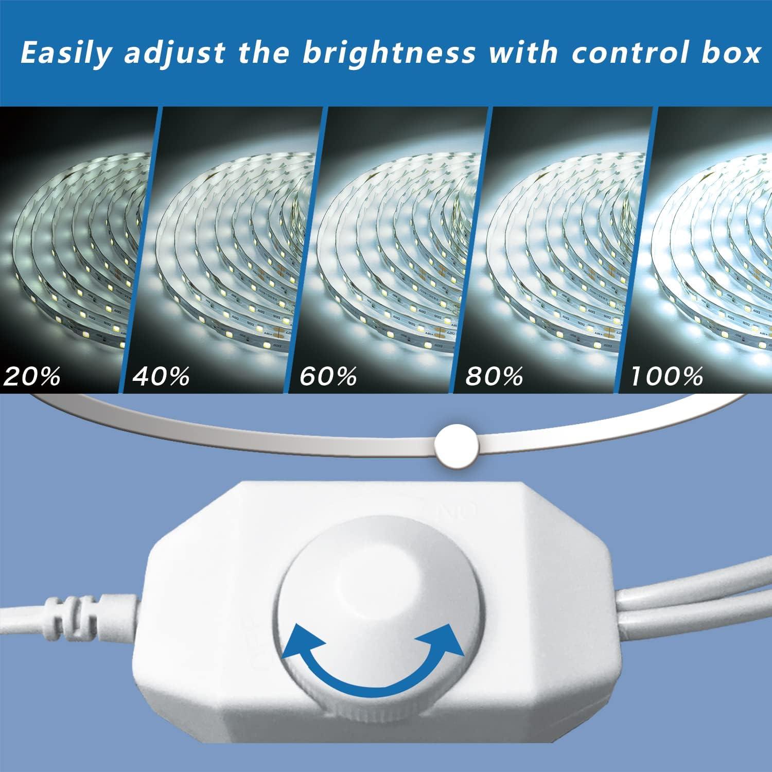 Tira LED Regulable 5m PHOPOLLO 6500K Luz Blanca Diurna