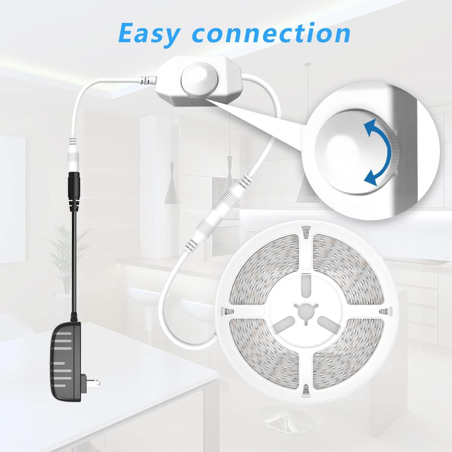 Tira LED Regulable 5m PHOPOLLO 6500K Luz Blanca Diurna