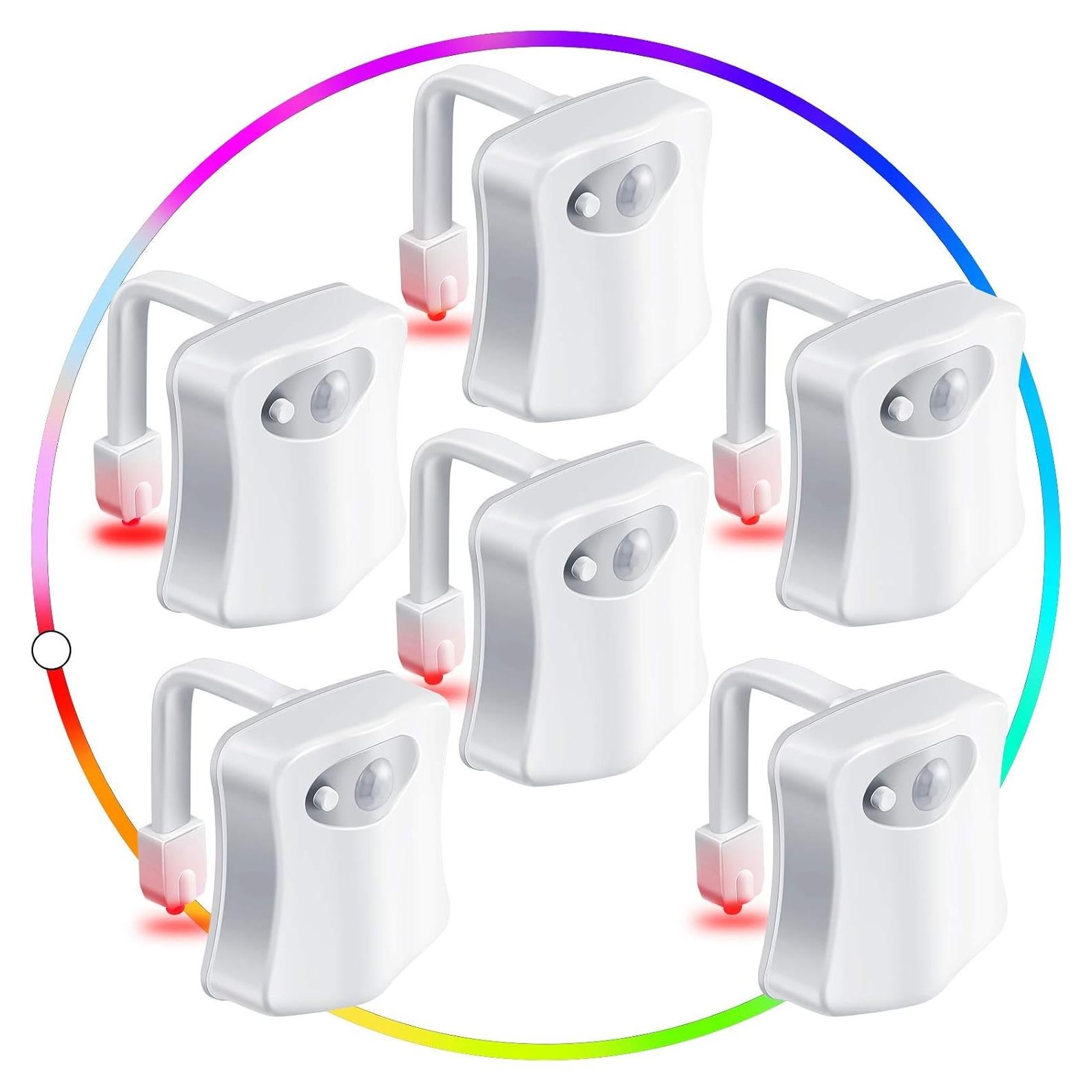 Luz Nocturna para Inodoro Honoson 6 Piezas LED 16 Colores