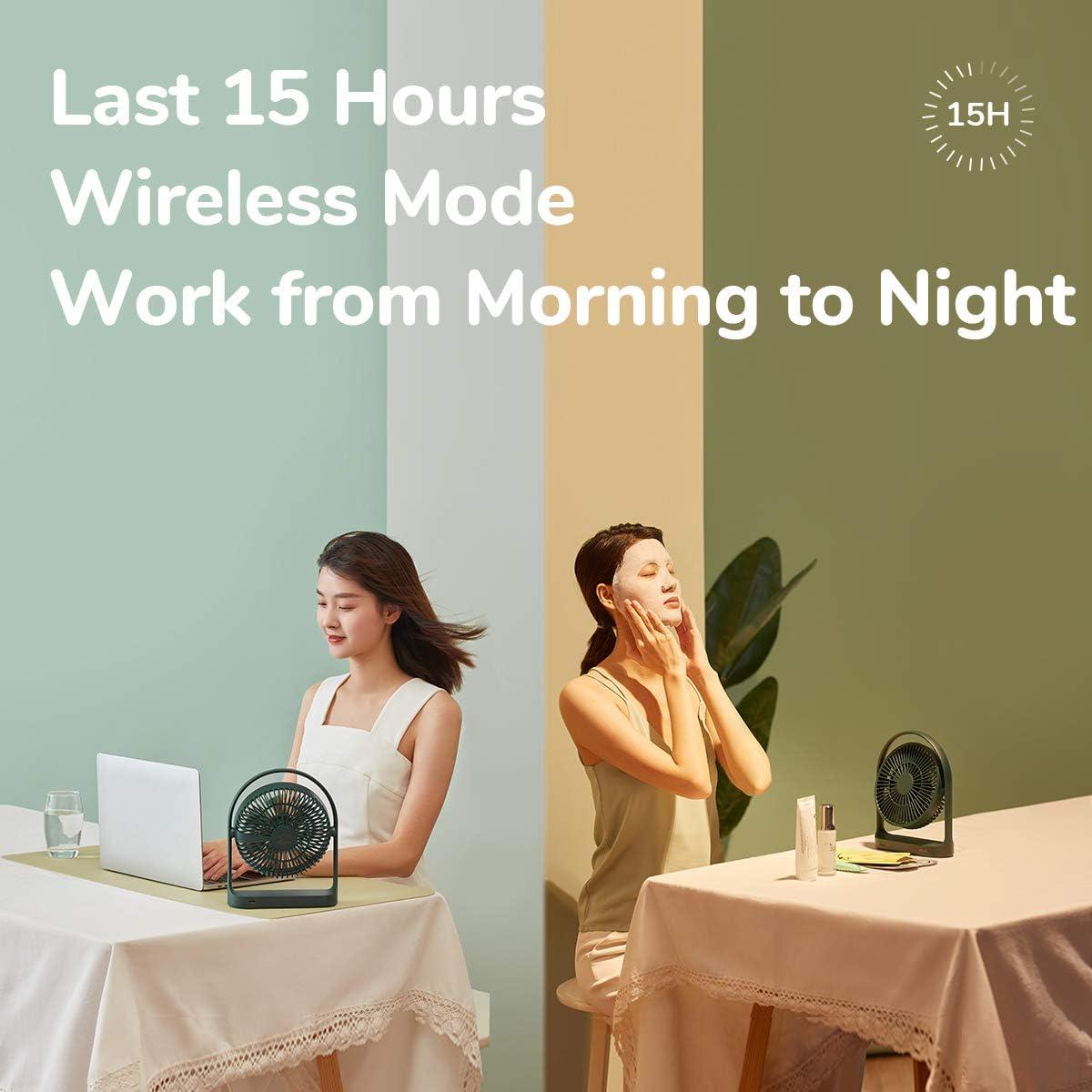 Ventilador de Escritorio JISULIFE FA19 Recargable 4000mAh Verde