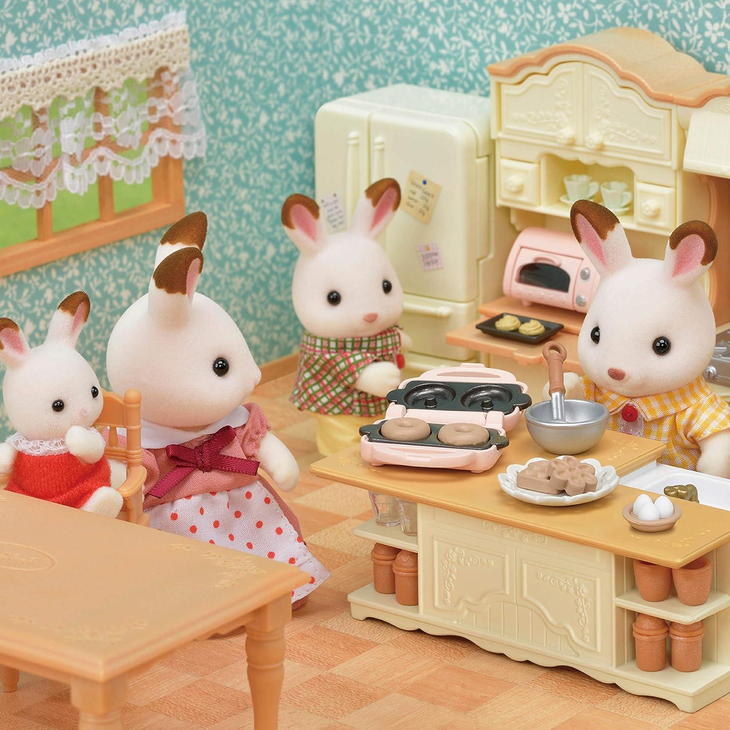 Isla de Cocina Calico Critters - Muebles 18 Piezas Interactivos