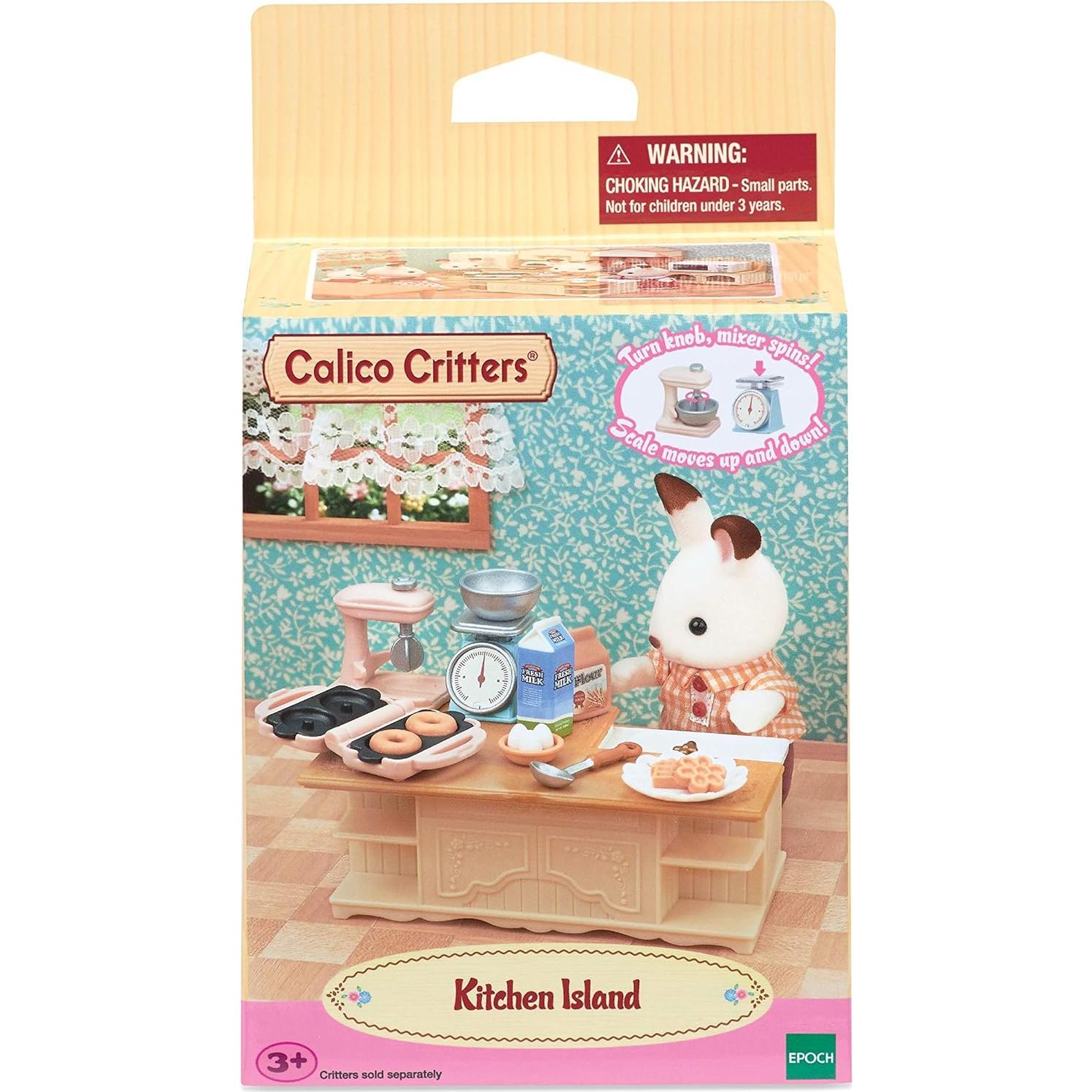 Isla de Cocina Calico Critters - Muebles 18 Piezas Interactivos