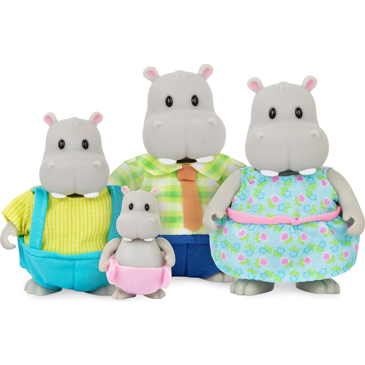 Familia Hipopótamo Riverdipper Li'l Woodzeez - 4 Figuras