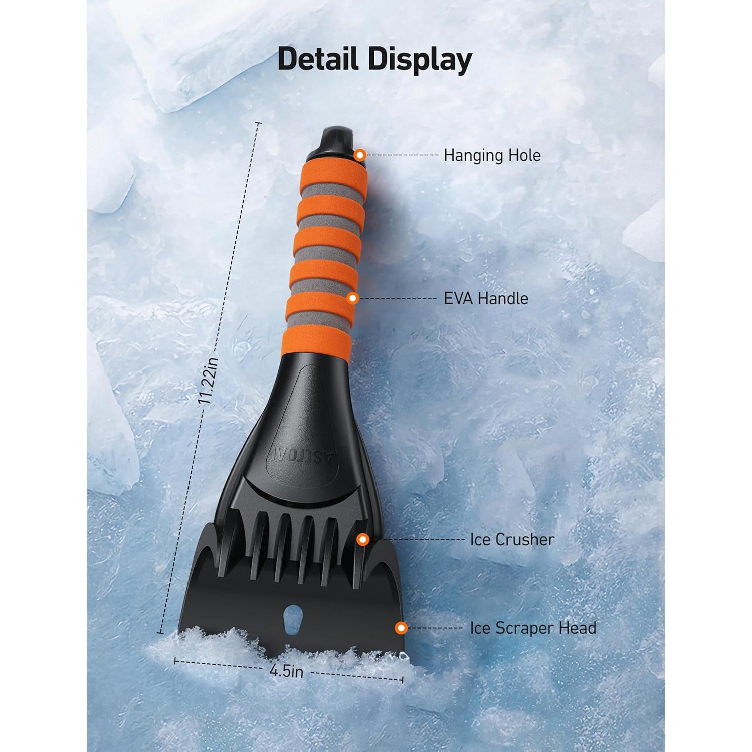 Raspador de Hielo AstroAI 11.43 cm para Coches y Camiones