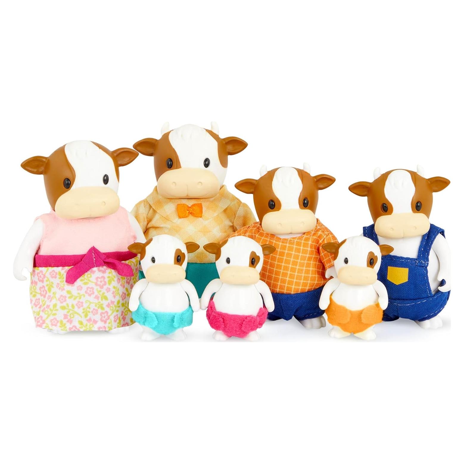 Familia de Vacas FitzMoo Li'l Woodzeez - Set 7 Figuras