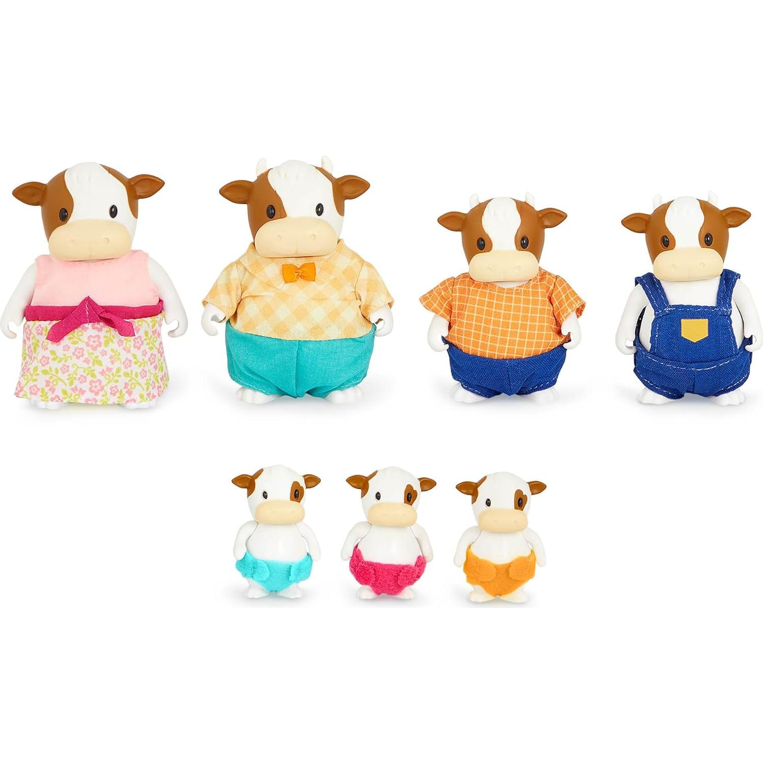 Familia de Vacas FitzMoo Li'l Woodzeez - Set 7 Figuras
