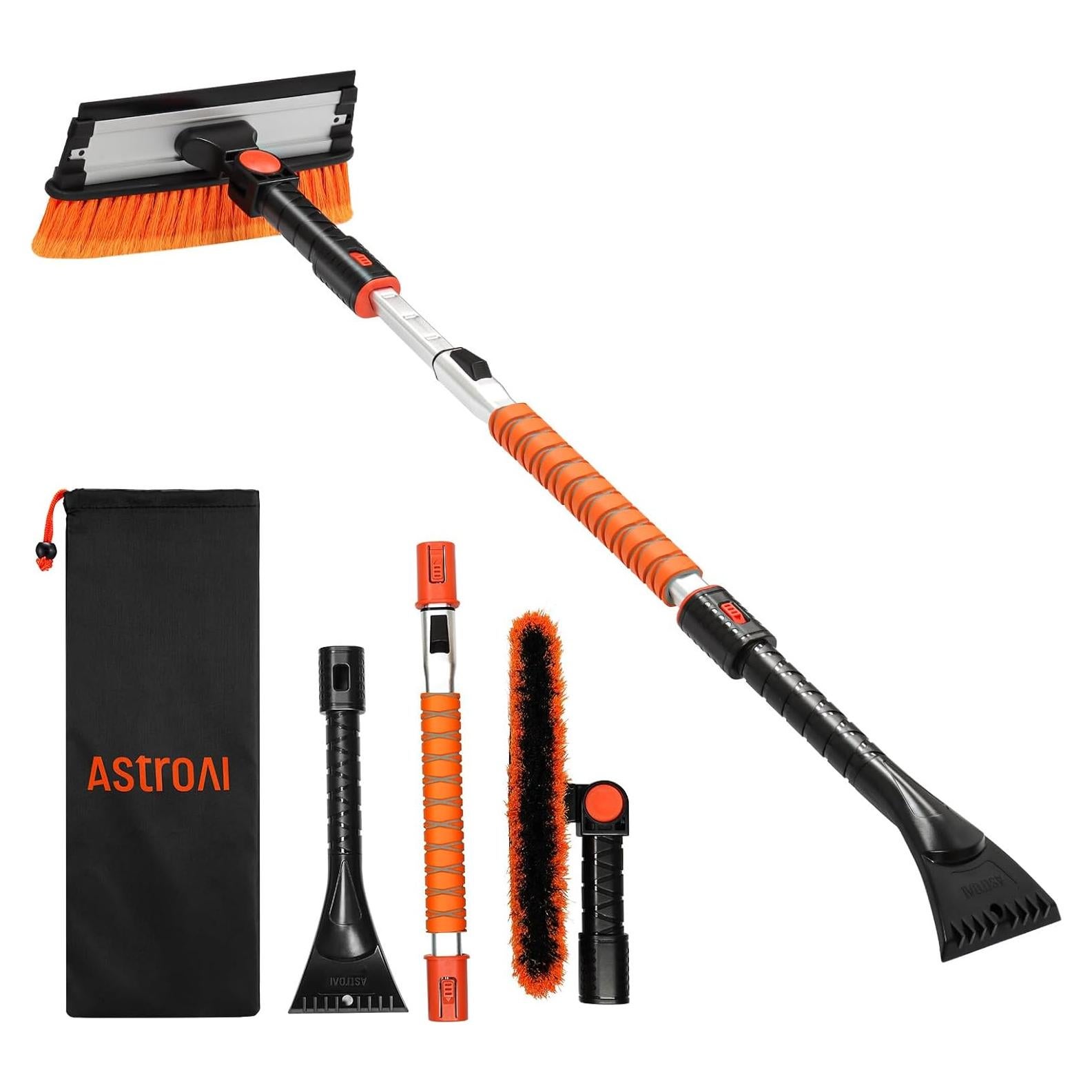 Raspador de Hielo AstroAI 120 cm con Limpiaparabrisas Naranja