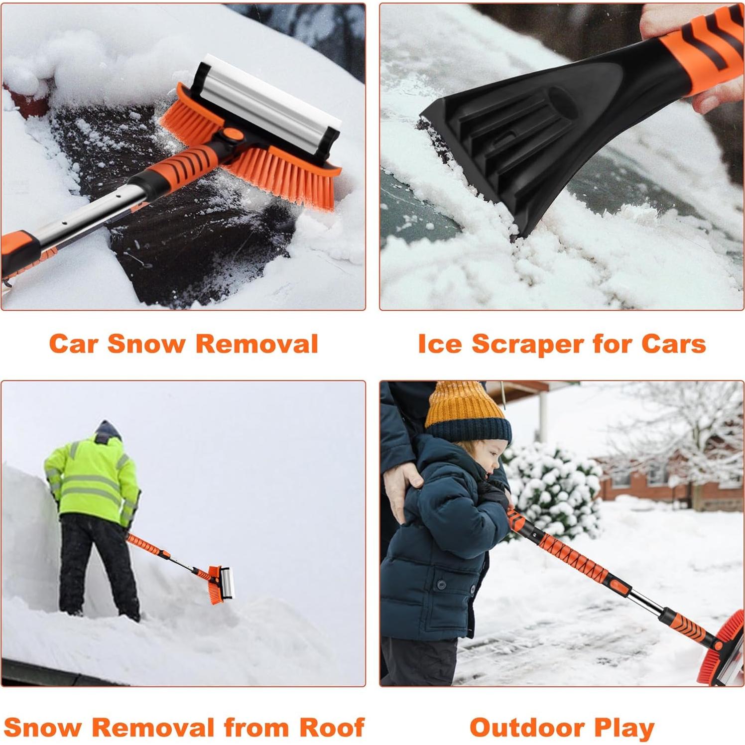 Raspador de Hielo JAGASOL 3 en 1 con Cepillo y Mango Telescópico
