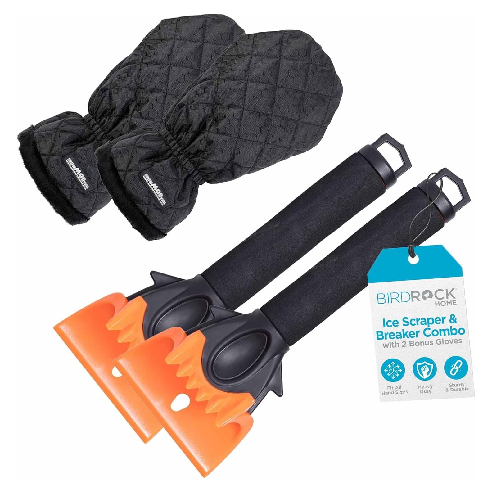 Combo 2 Raspadores de Hielo BIRDROCK HOME con Guante Acolchado