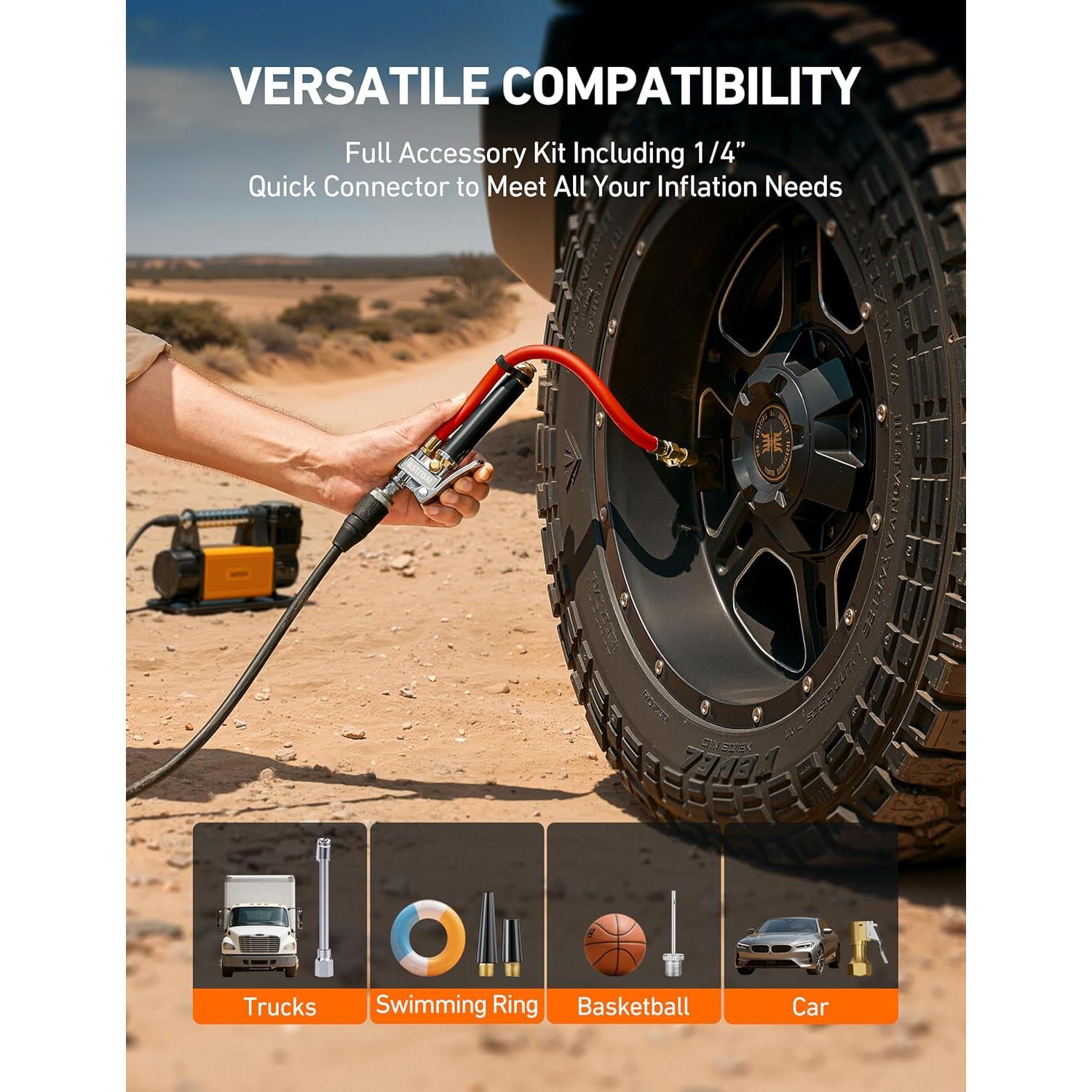 Medidor de Presión de Neumáticos AstroAI T3 con Inflador 10-120 PSI