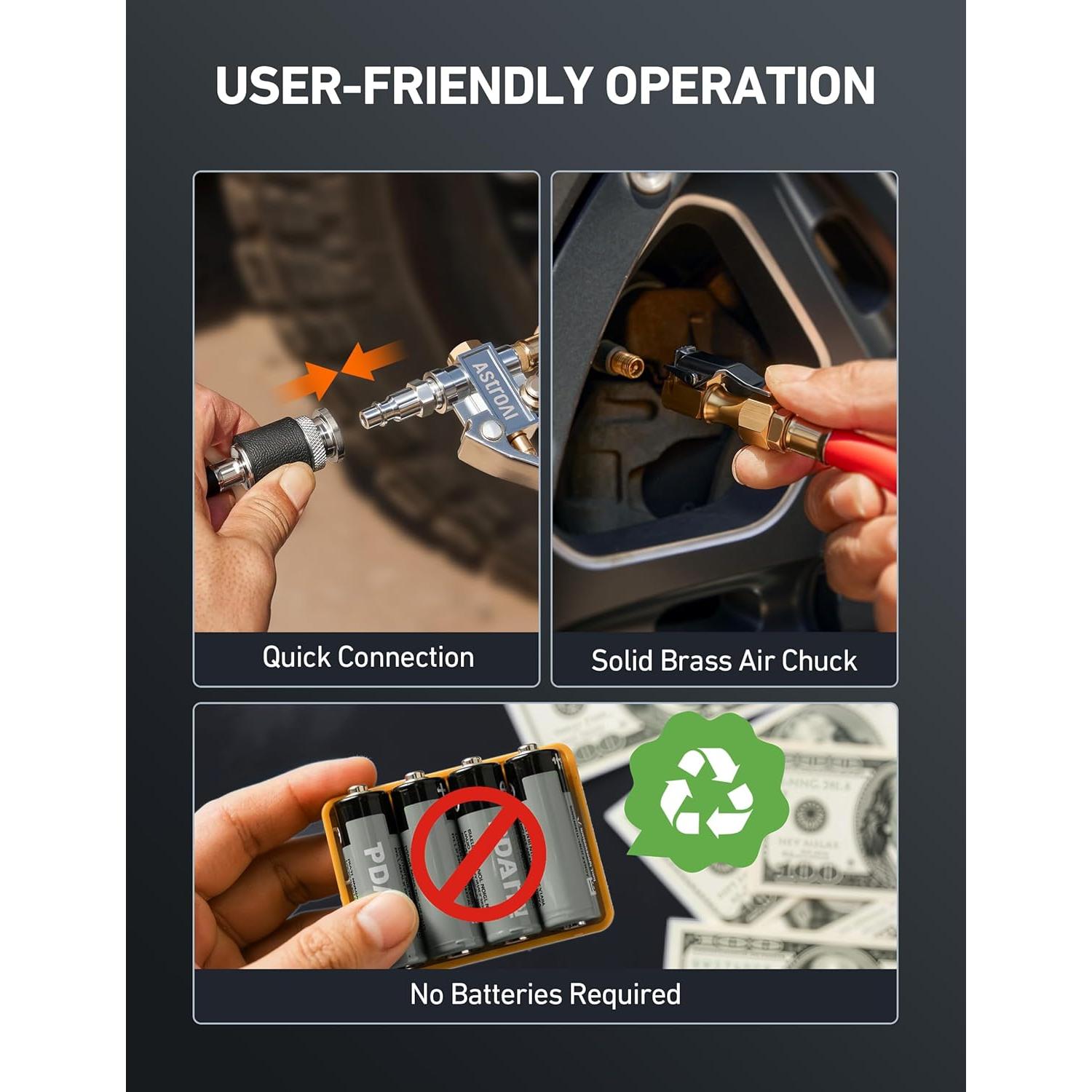 Medidor de Presión de Neumáticos AstroAI T3 con Inflador 10-120 PSI