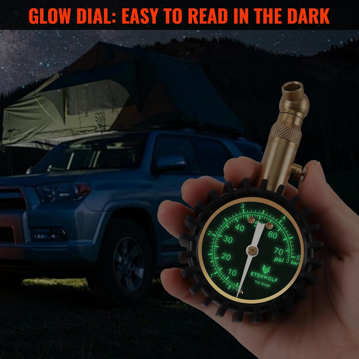 Medidor de Presión de Neumáticos ETENWOLF 0-5.17 bar Negro