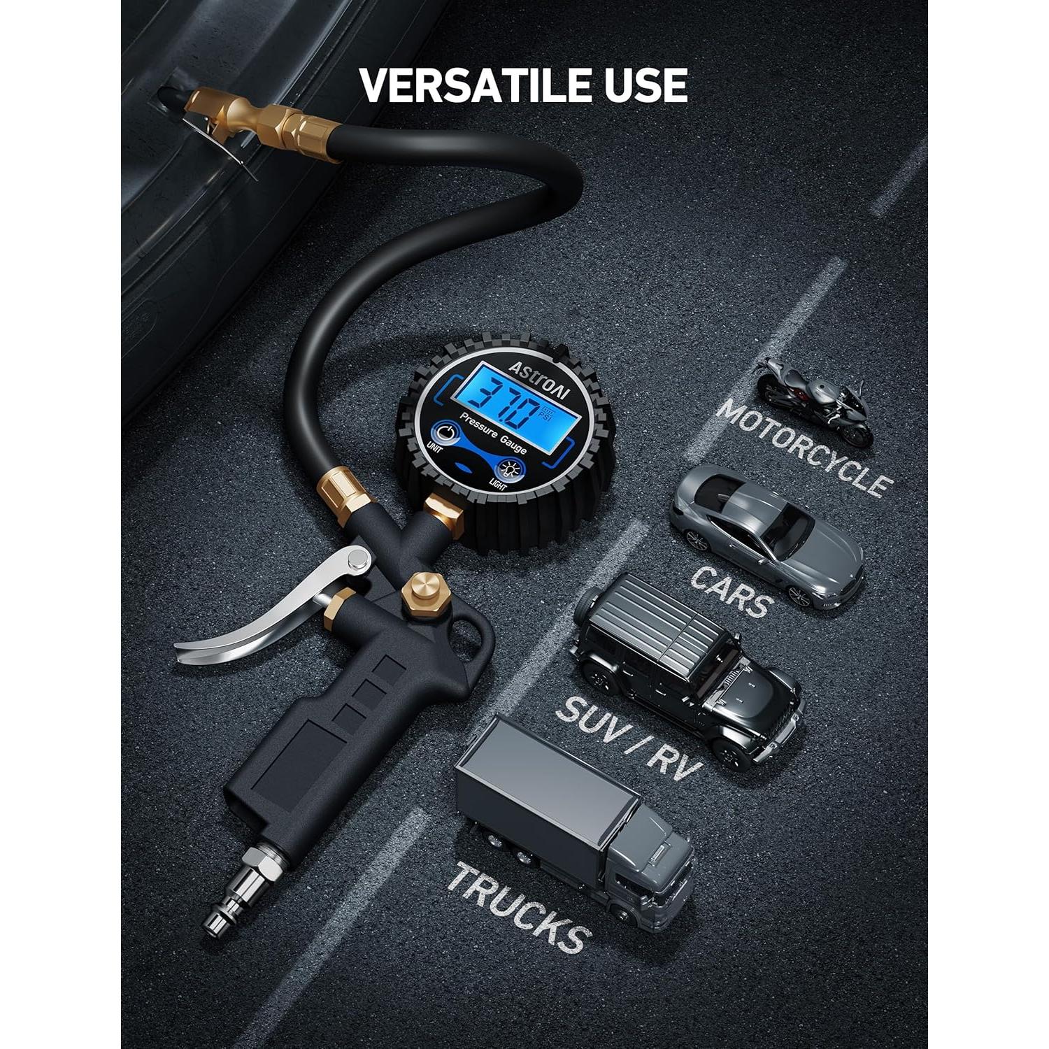 Medidor de Presión de Neumáticos Digital AstroAI 3-250 PSI